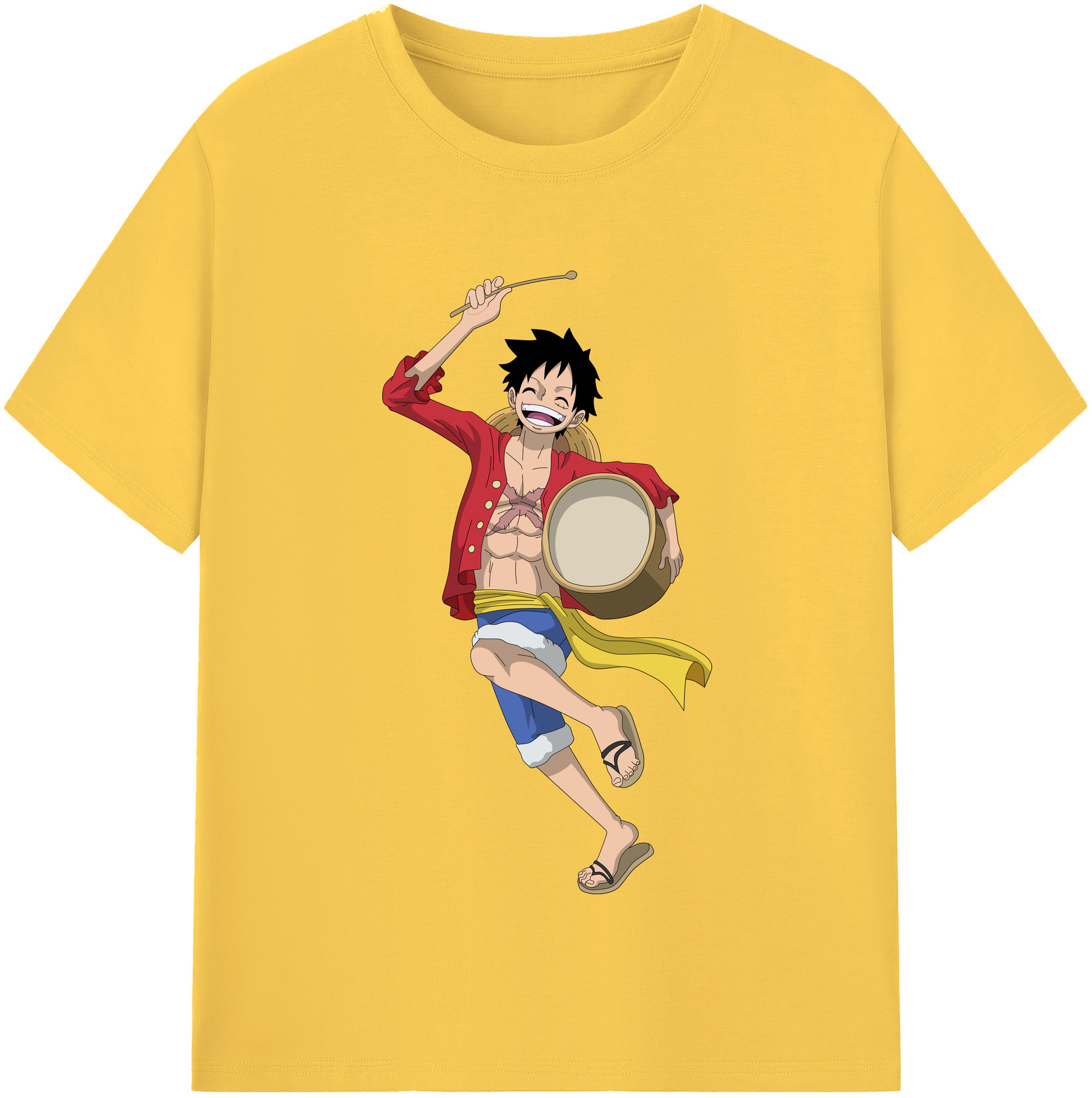 ワンピース モンキー・D・ルフィ ONE PIECE Monkey D. Luffy 綿100％半袖Tシャツ（フロントプリント）