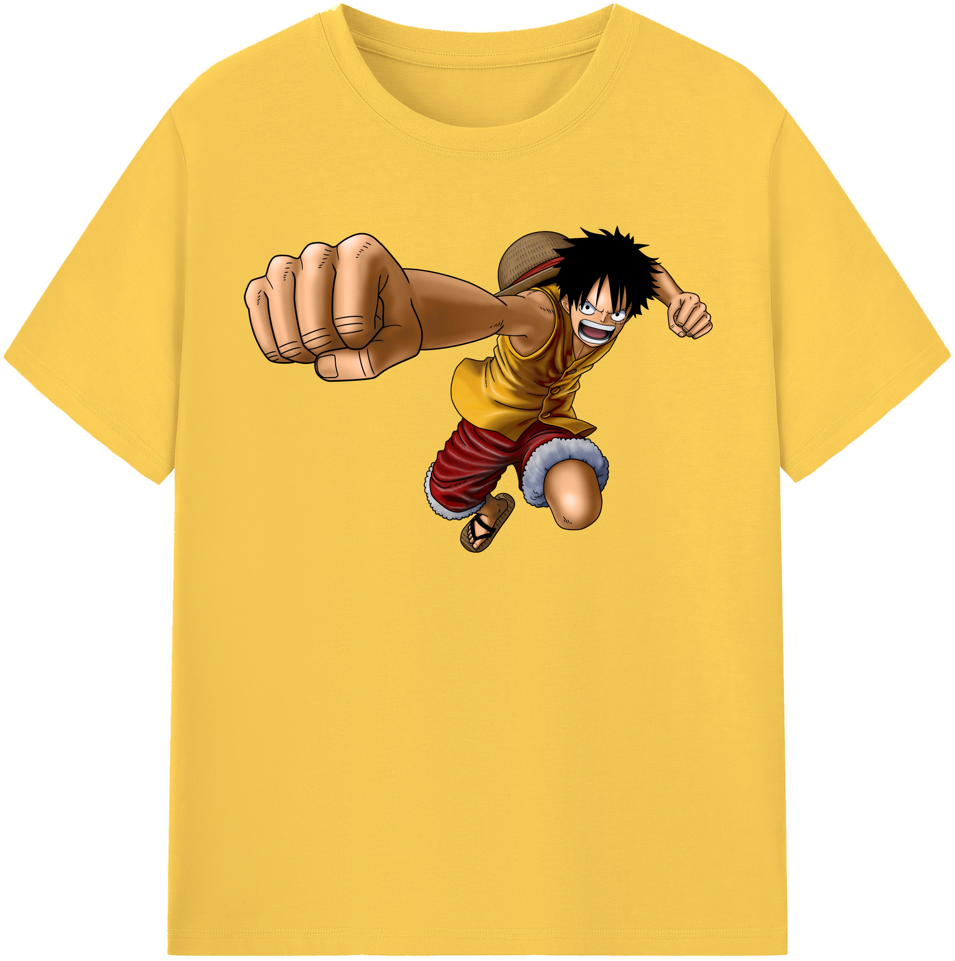 ワンピース モンキー・D・ルフィ ONE PIECE Monkey D. Luffy 綿100％半袖Tシャツ（フロントプリント）