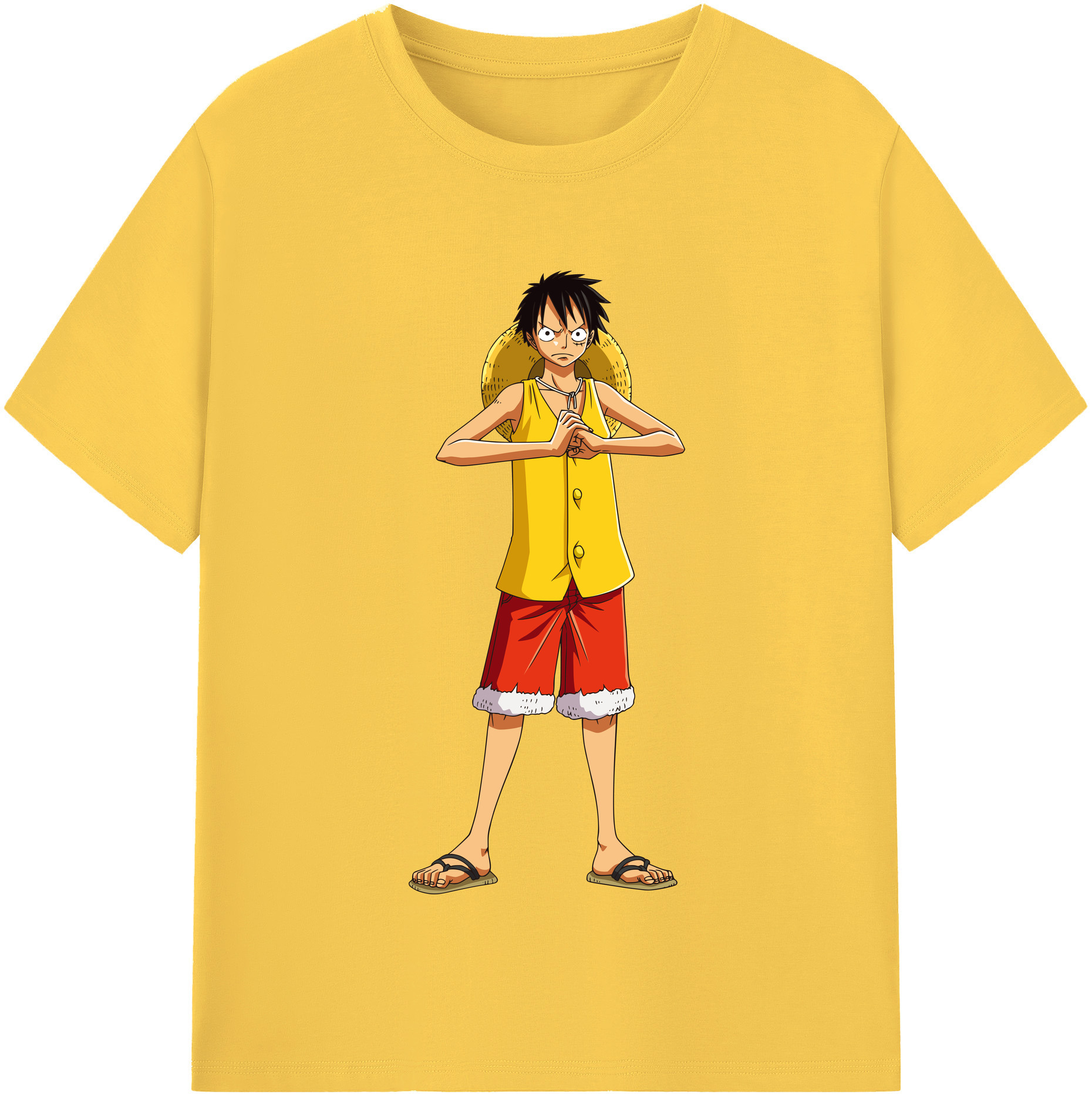 ワンピース モンキー・D・ルフィ ONE PIECE Monkey D. Luffy 綿100％半袖Tシャツ（フロントプリント）