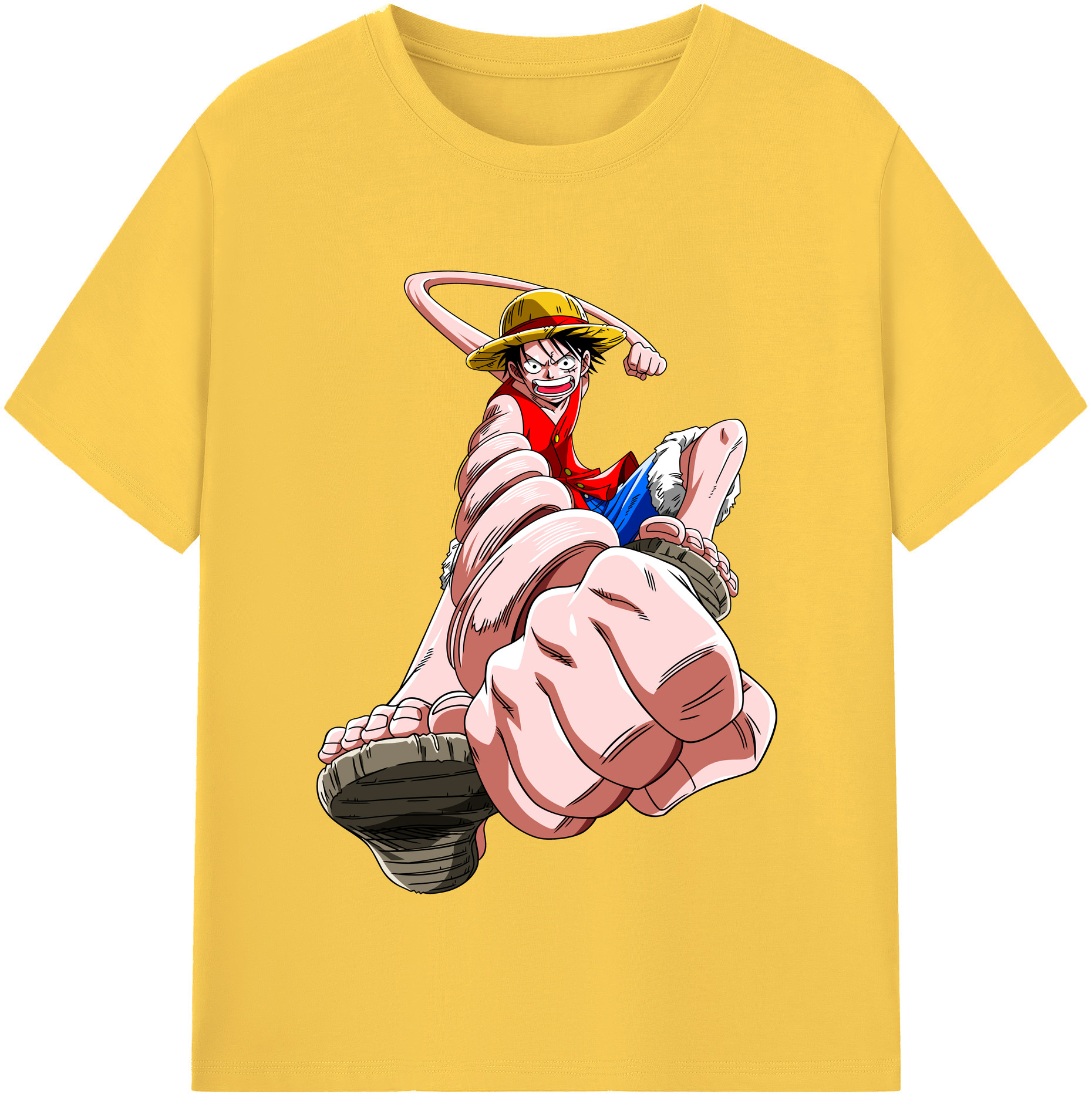 ワンピース モンキー・D・ルフィ ONE PIECE Monkey D. Luffy 綿100％半袖Tシャツ（フロントプリント）