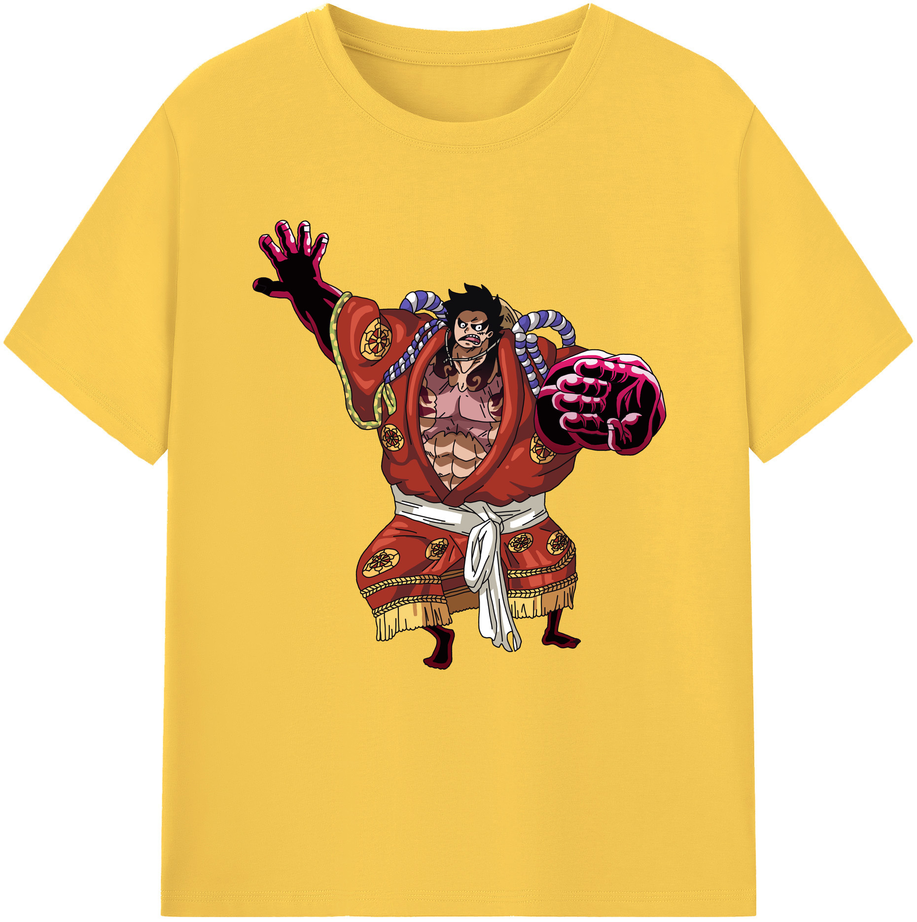ワンピース モンキー・D・ルフィ ONE PIECE Monkey D. Luffy 綿100％半袖Tシャツ（フロントプリント）