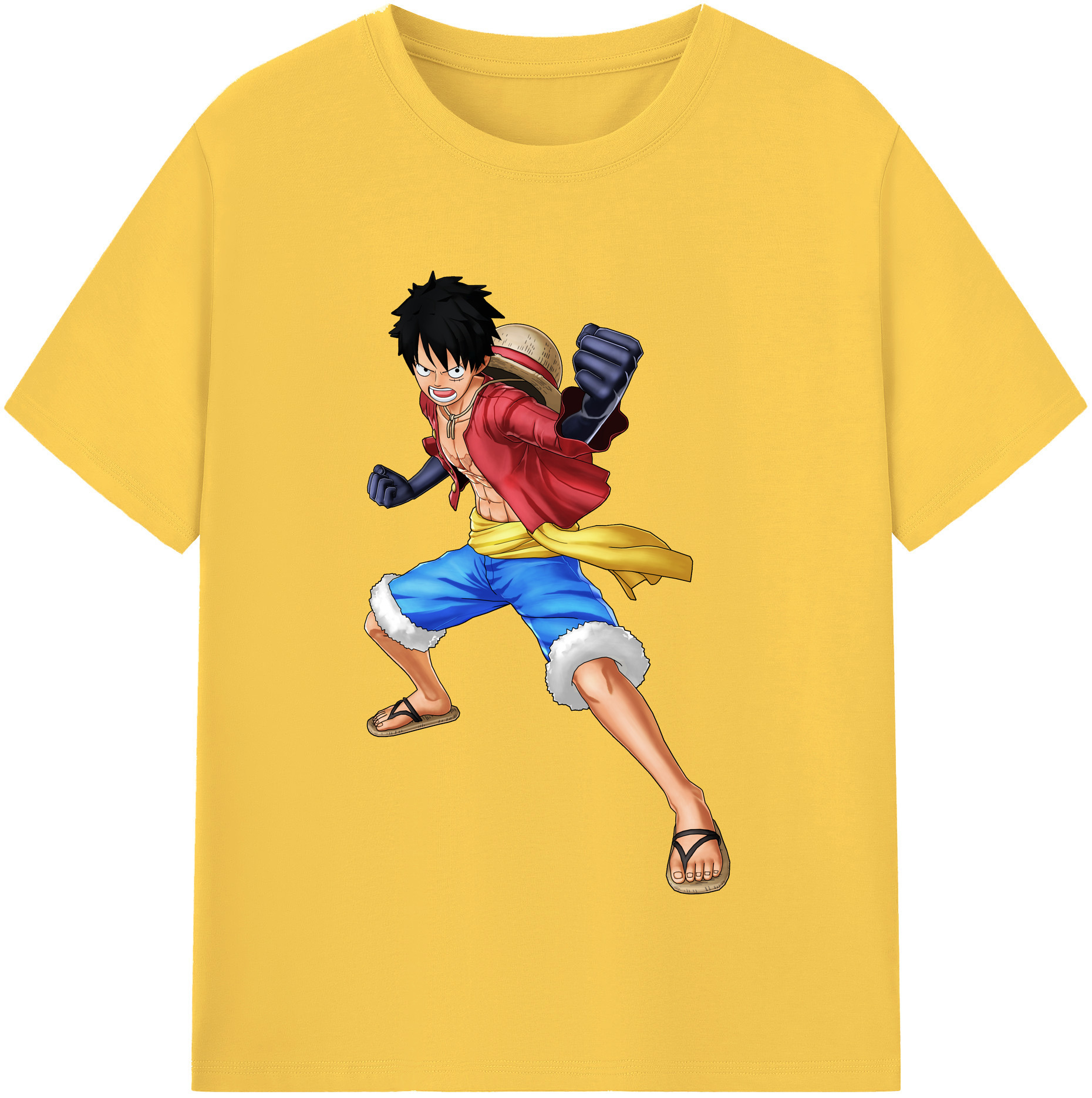 ワンピース モンキー・D・ルフィ ONE PIECE Monkey D. Luffy 綿100％半袖Tシャツ（フロントプリント）