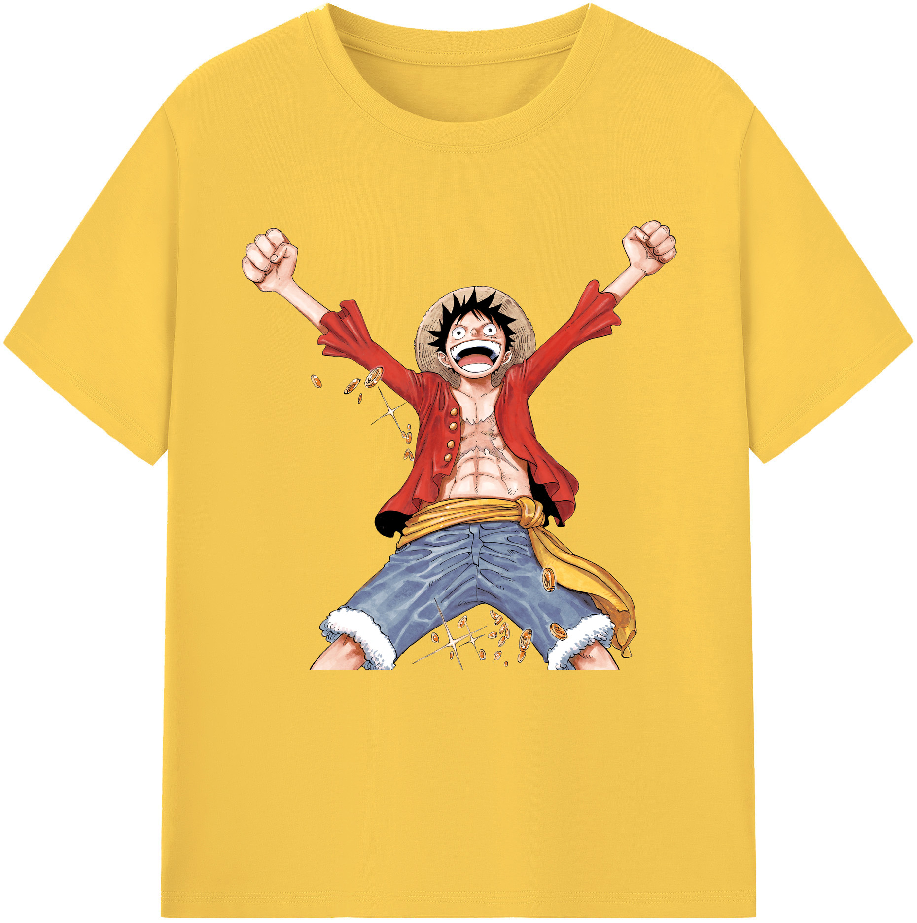 ワンピース モンキー・D・ルフィ ONE PIECE Monkey D. Luffy 綿100％半袖Tシャツ（フロントプリント）