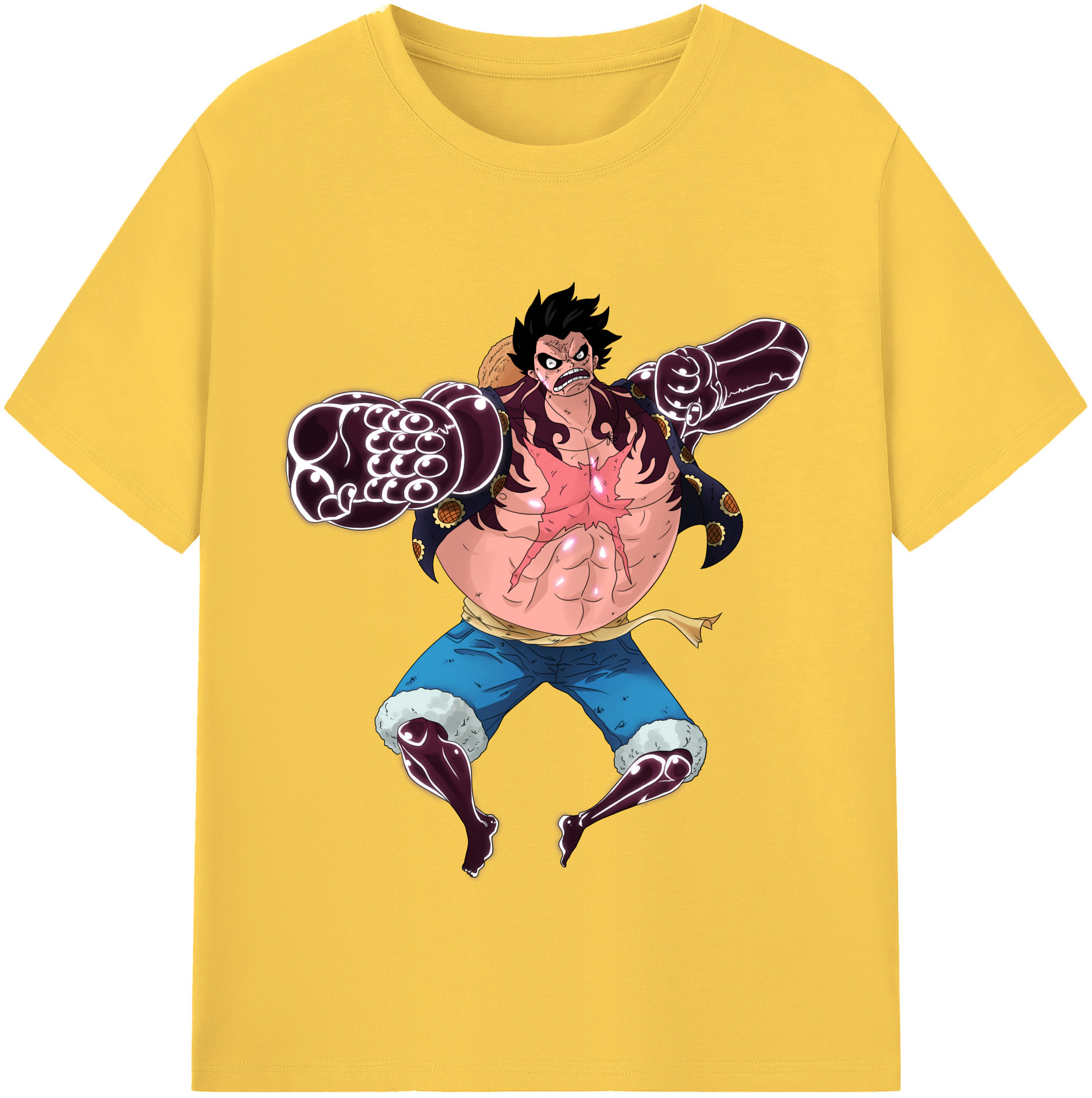 ワンピース モンキー・D・ルフィ ONE PIECE Monkey D. Luffy 綿100％半袖Tシャツ（フロントプリント）