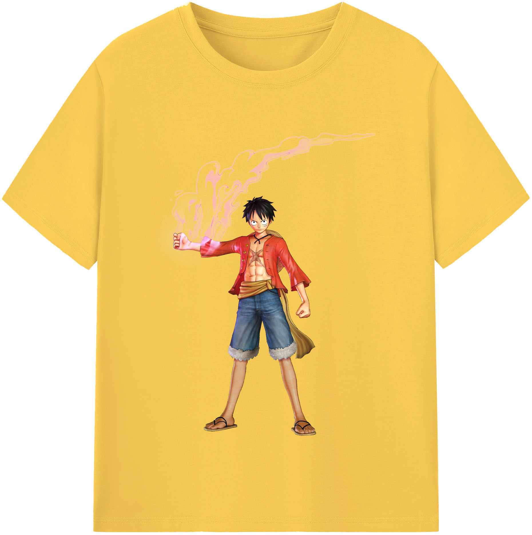 ワンピース モンキー・D・ルフィ ONE PIECE Monkey D. Luffy 綿100％半袖Tシャツ（フロントプリント）