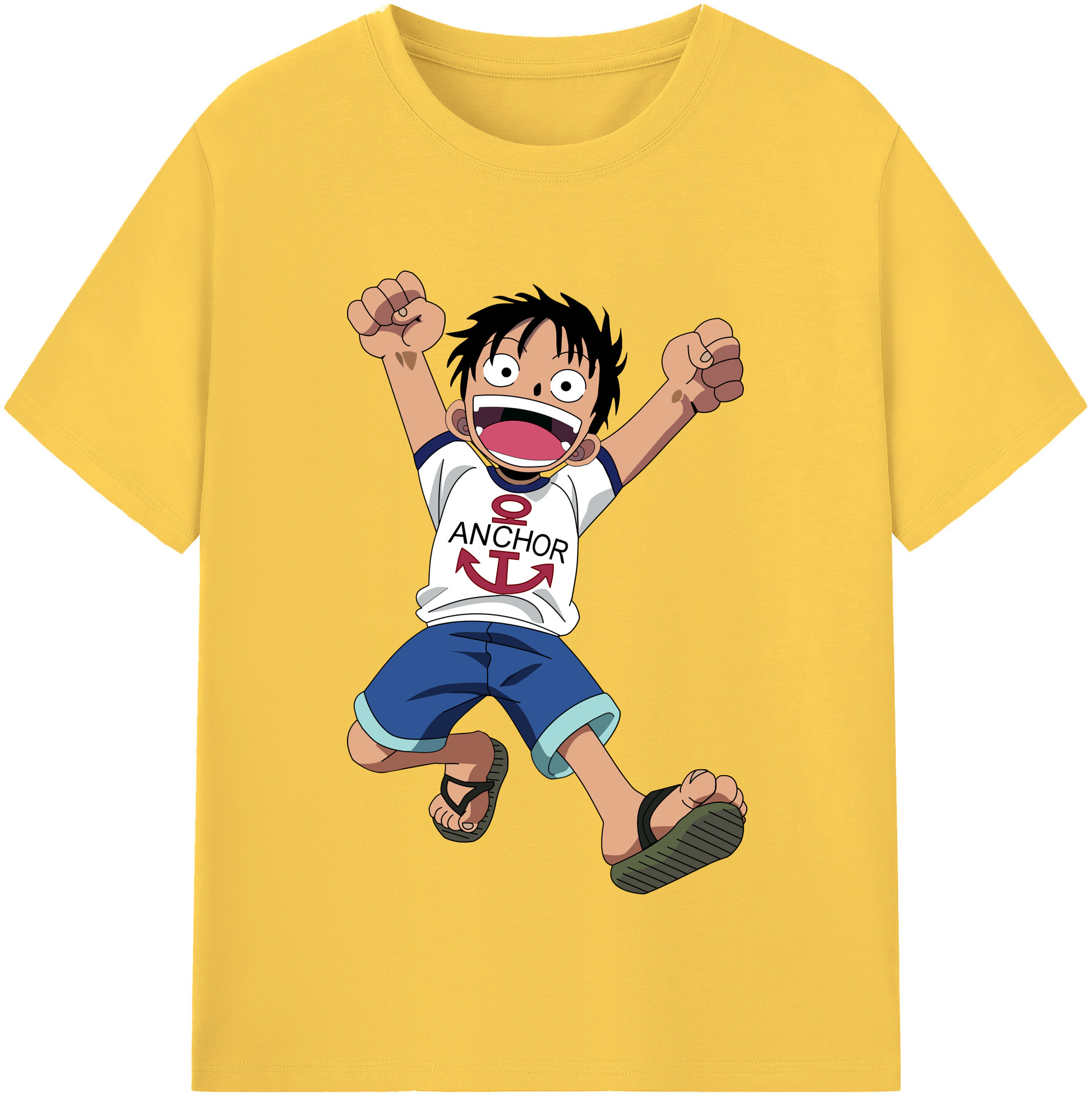 ワンピース モンキー・D・ルフィ ONE PIECE Monkey D. Luffy 綿100％半袖Tシャツ（フロントプリント）