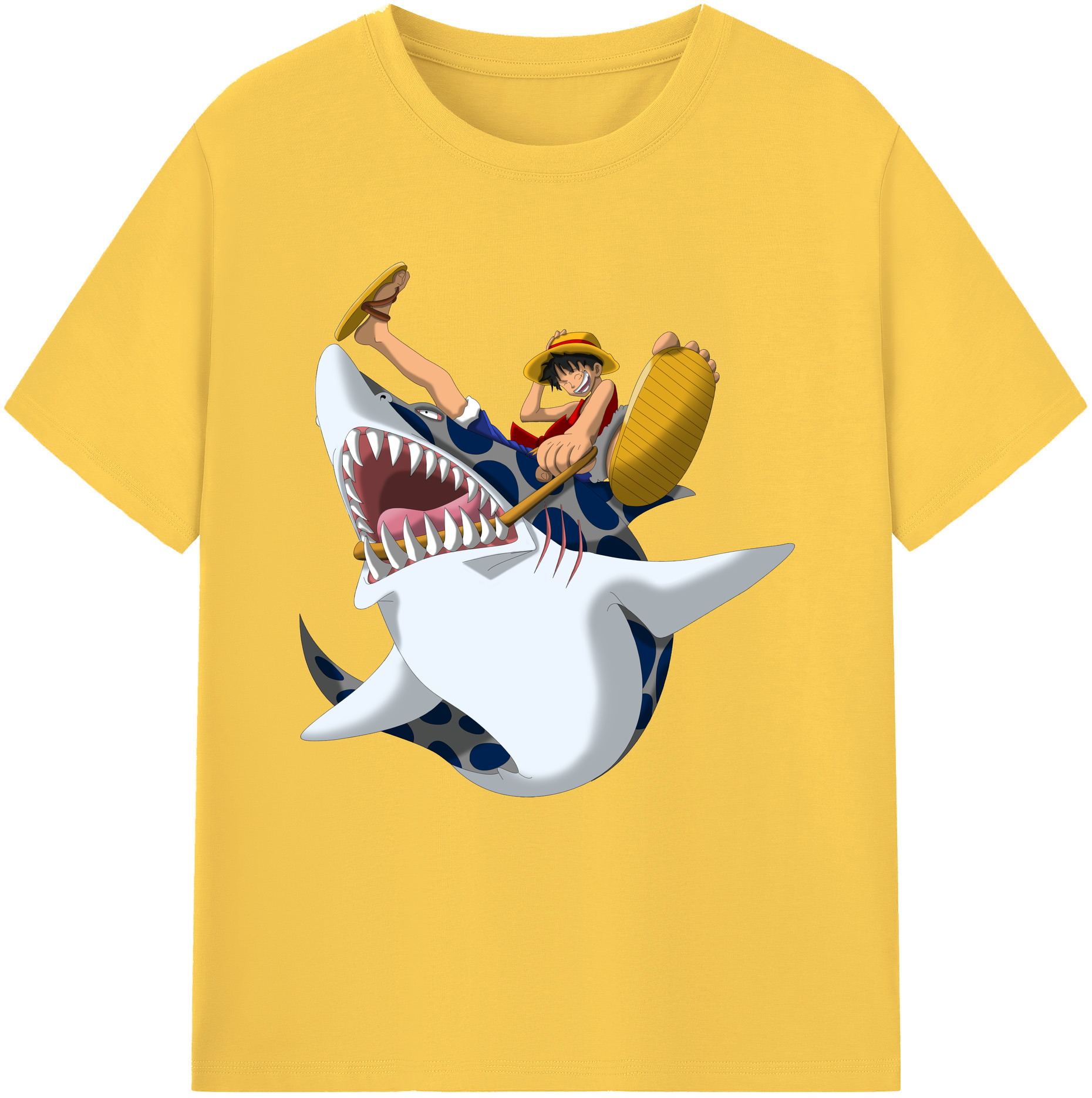 ワンピース モンキー・D・ルフィ ONE PIECE Monkey D. Luffy 綿100％半袖Tシャツ（フロントプリント）