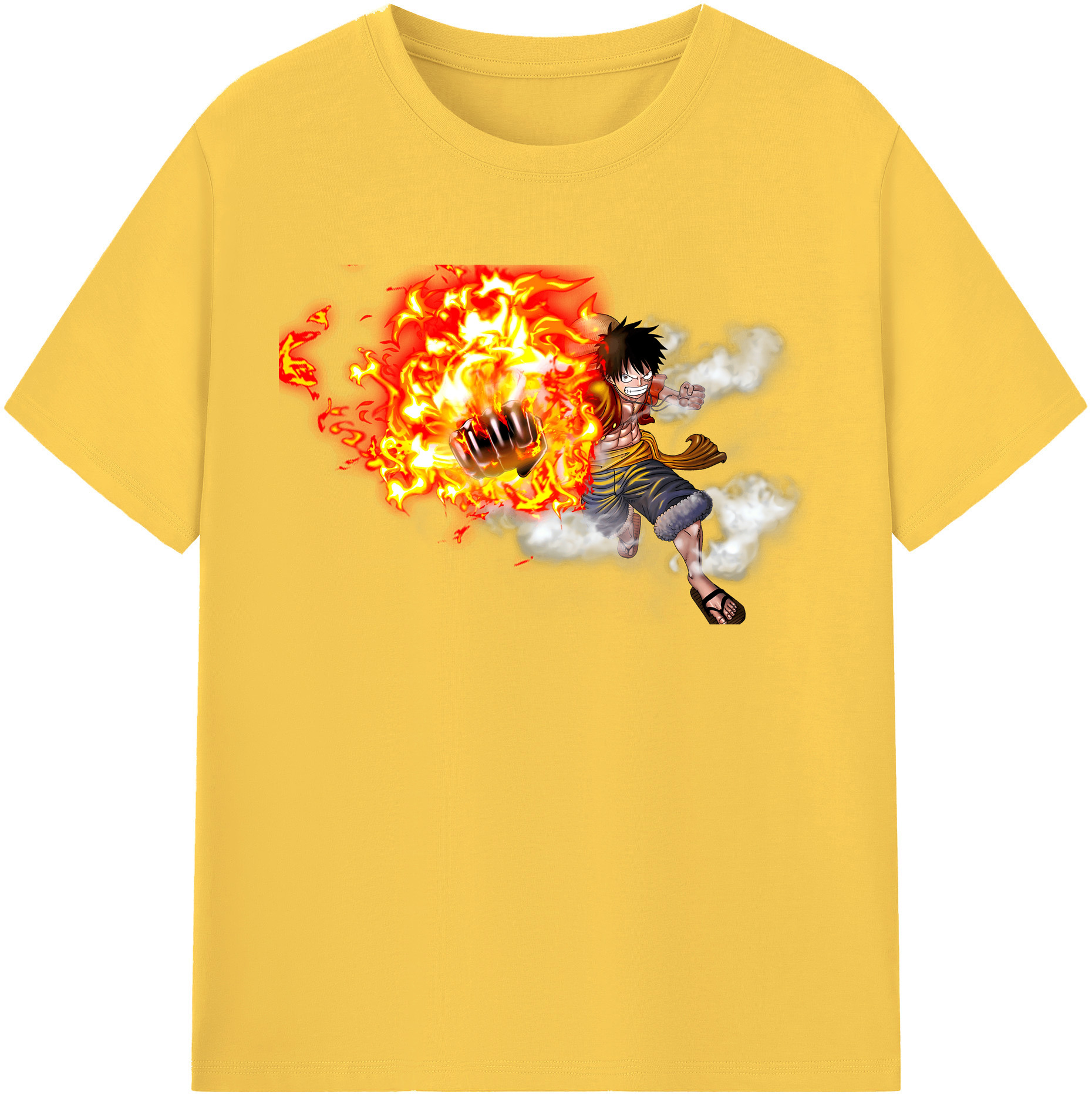 ワンピース モンキー・D・ルフィ ONE PIECE Monkey D. Luffy 綿100％半袖Tシャツ（フロントプリント）