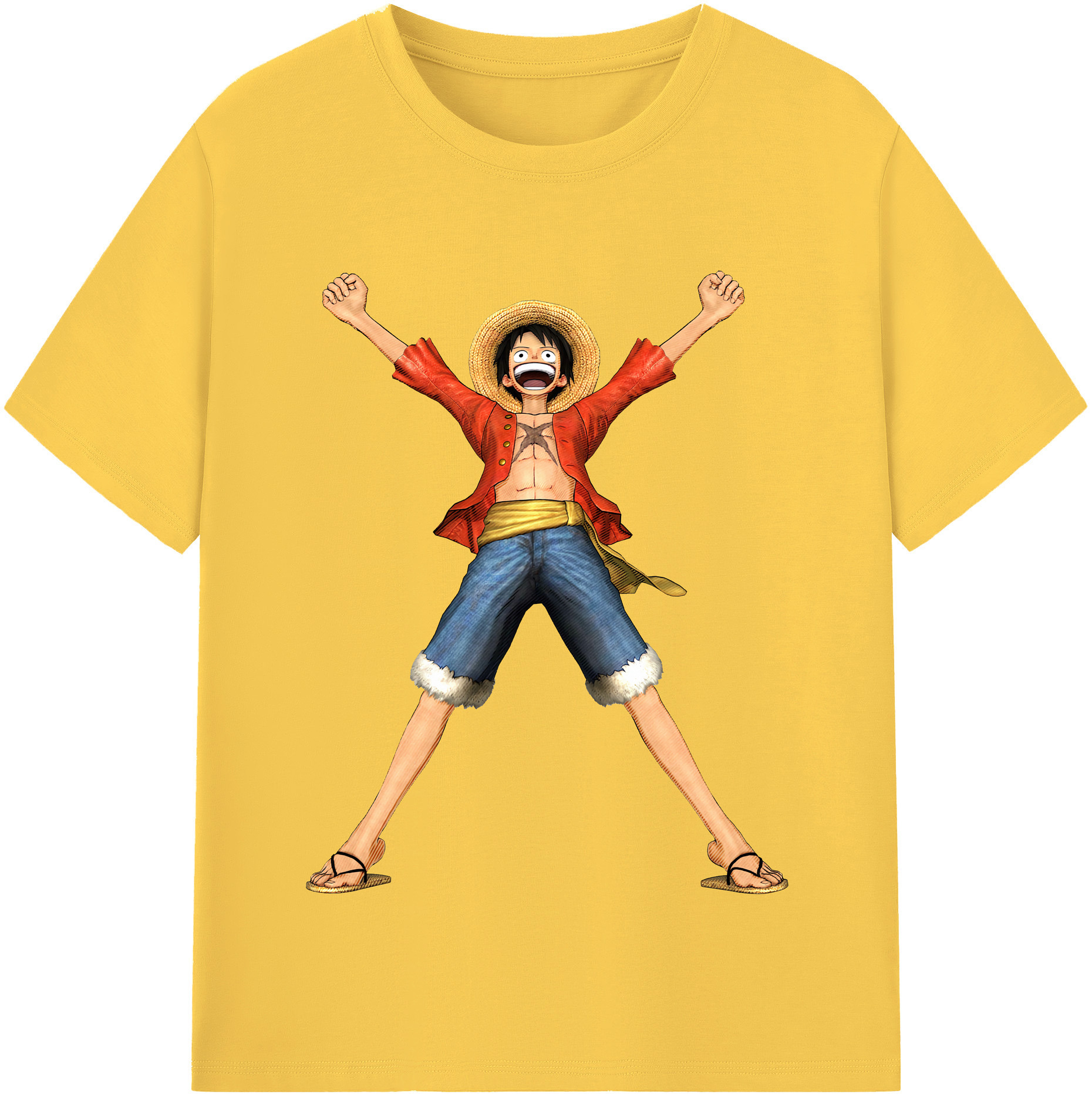 ワンピース モンキー・D・ルフィ ONE PIECE Monkey D. Luffy 綿100％半袖Tシャツ（フロントプリント）