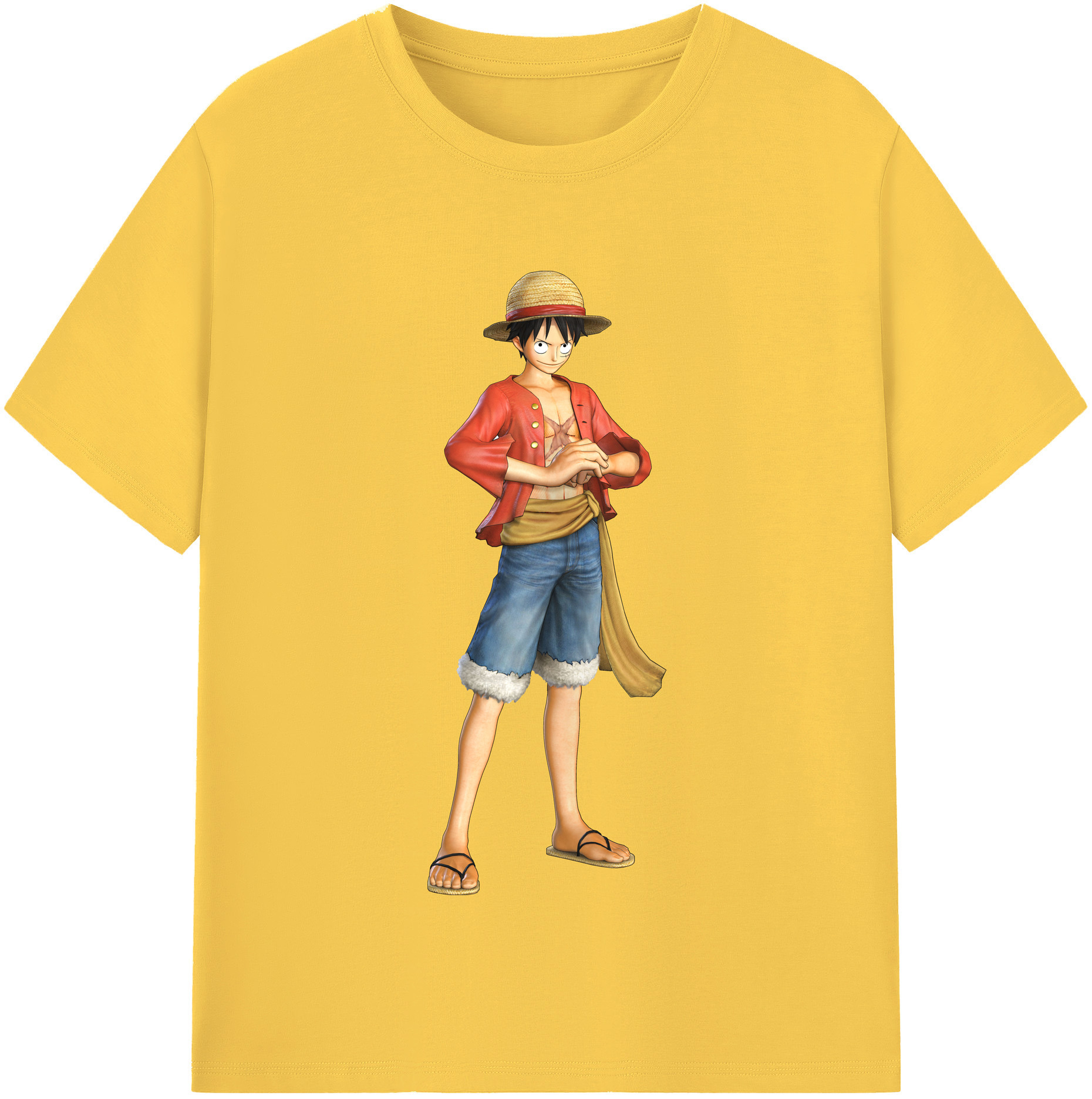 ワンピース モンキー・D・ルフィ ONE PIECE Monkey D. Luffy 綿100％半袖Tシャツ（フロントプリント）