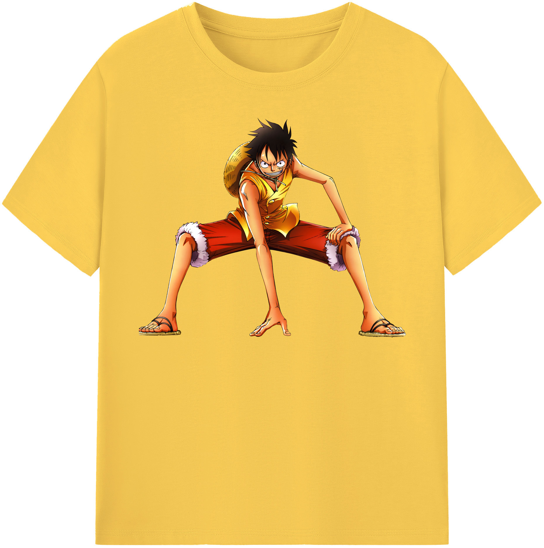 ワンピース モンキー・D・ルフィ ONE PIECE Monkey D. Luffy 綿100％半袖Tシャツ（フロントプリント）