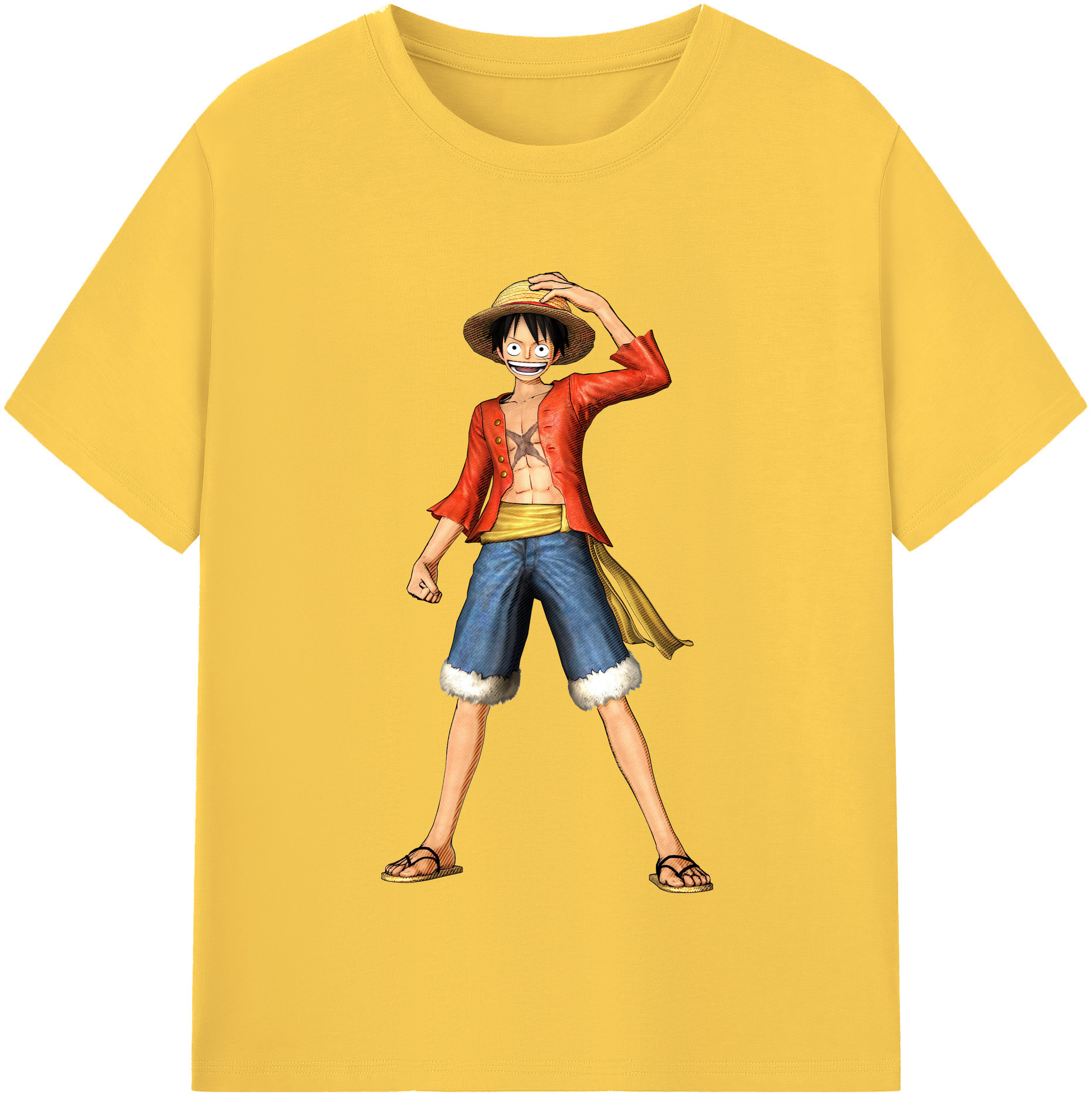 ワンピース モンキー・D・ルフィ ONE PIECE Monkey D. Luffy 綿100％半袖Tシャツ（フロントプリント）