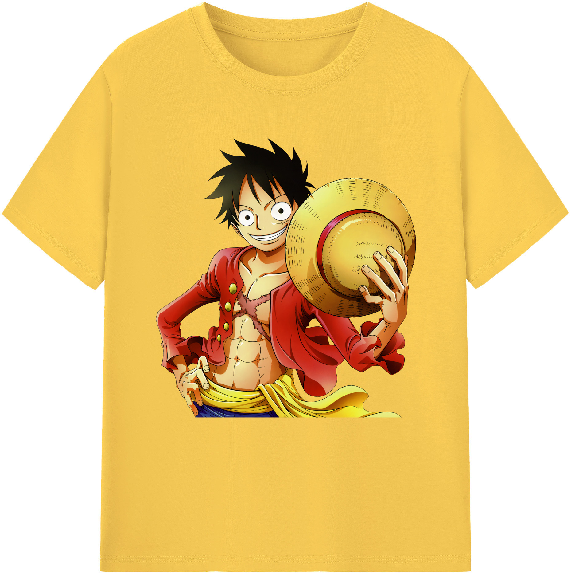 ワンピース モンキー・D・ルフィ ONE PIECE Monkey D. Luffy 綿100％半袖Tシャツ（フロントプリント）