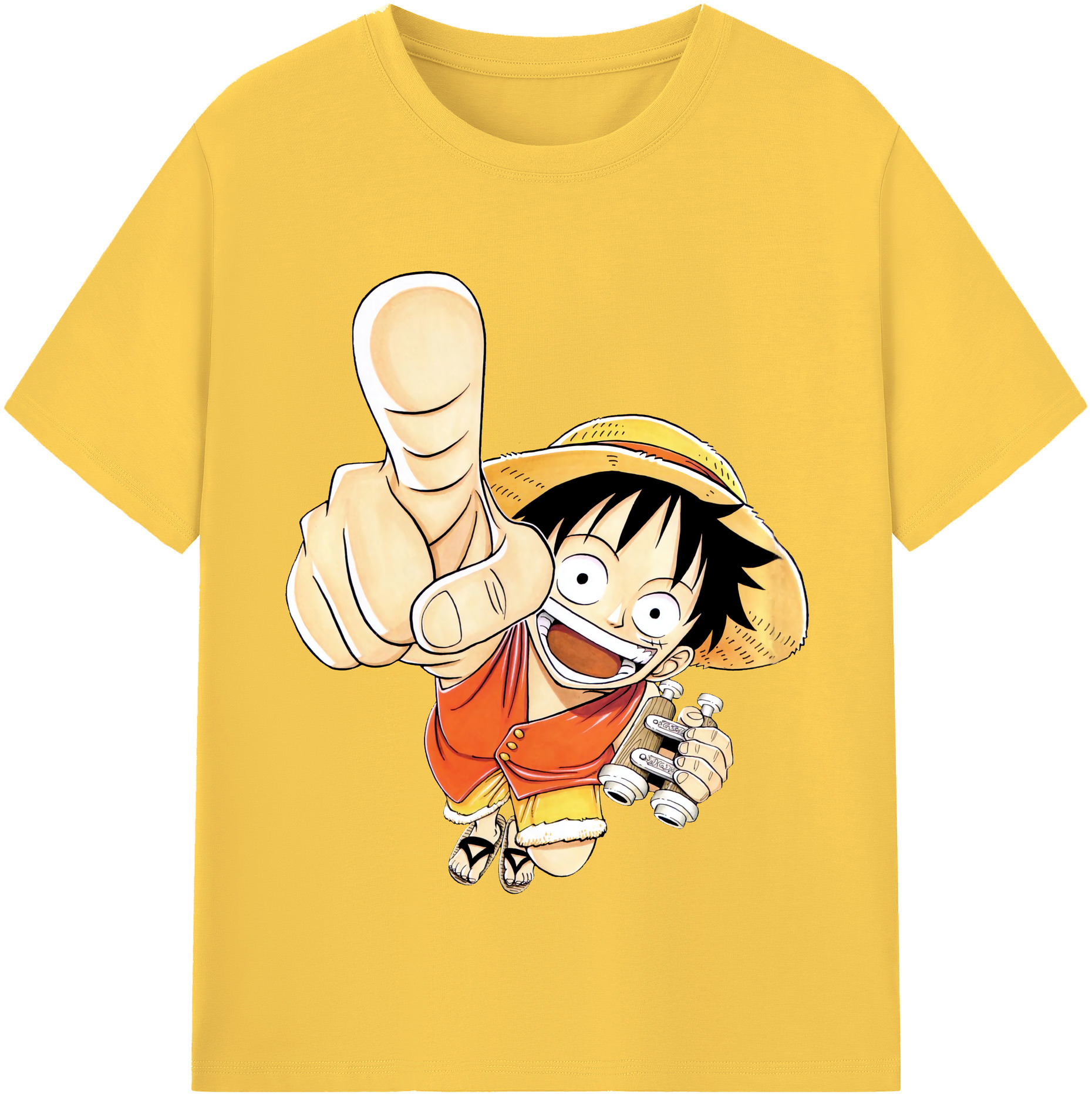 ワンピース モンキー・D・ルフィ ONE PIECE Monkey D. Luffy 綿100％半袖Tシャツ（フロントプリント）