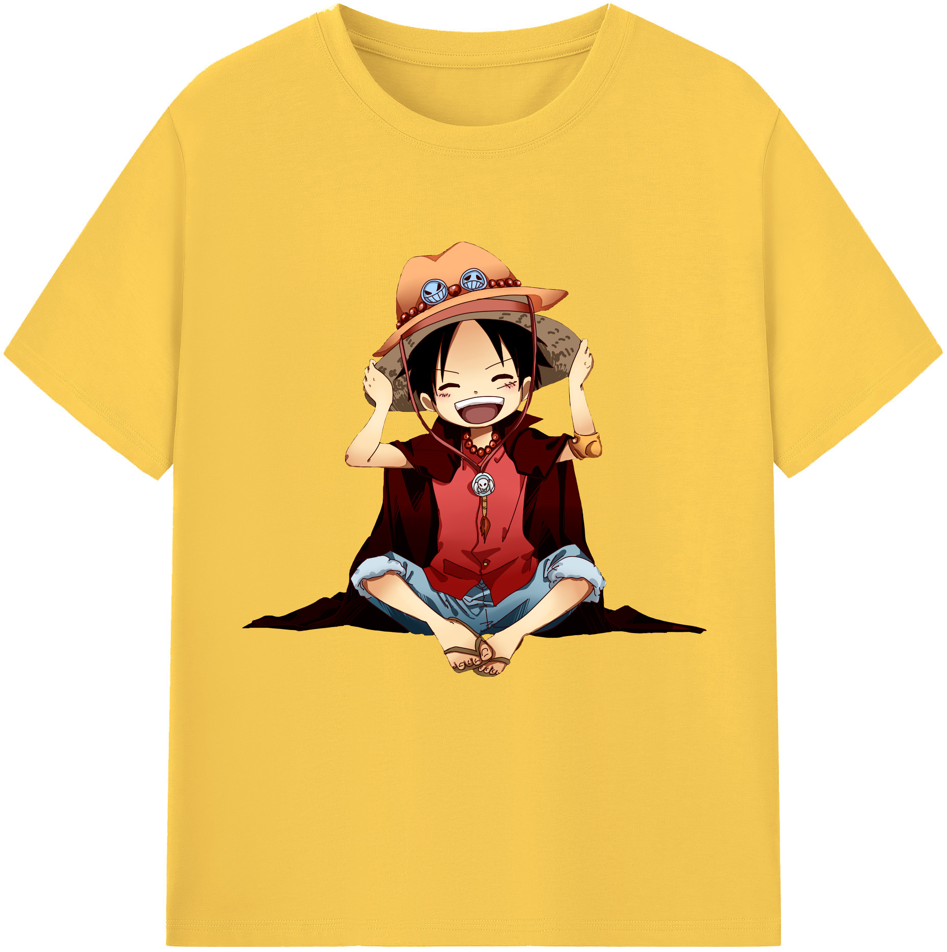 ワンピース モンキー・D・ルフィ ONE PIECE Monkey D. Luffy 綿100％半袖Tシャツ（フロントプリント）