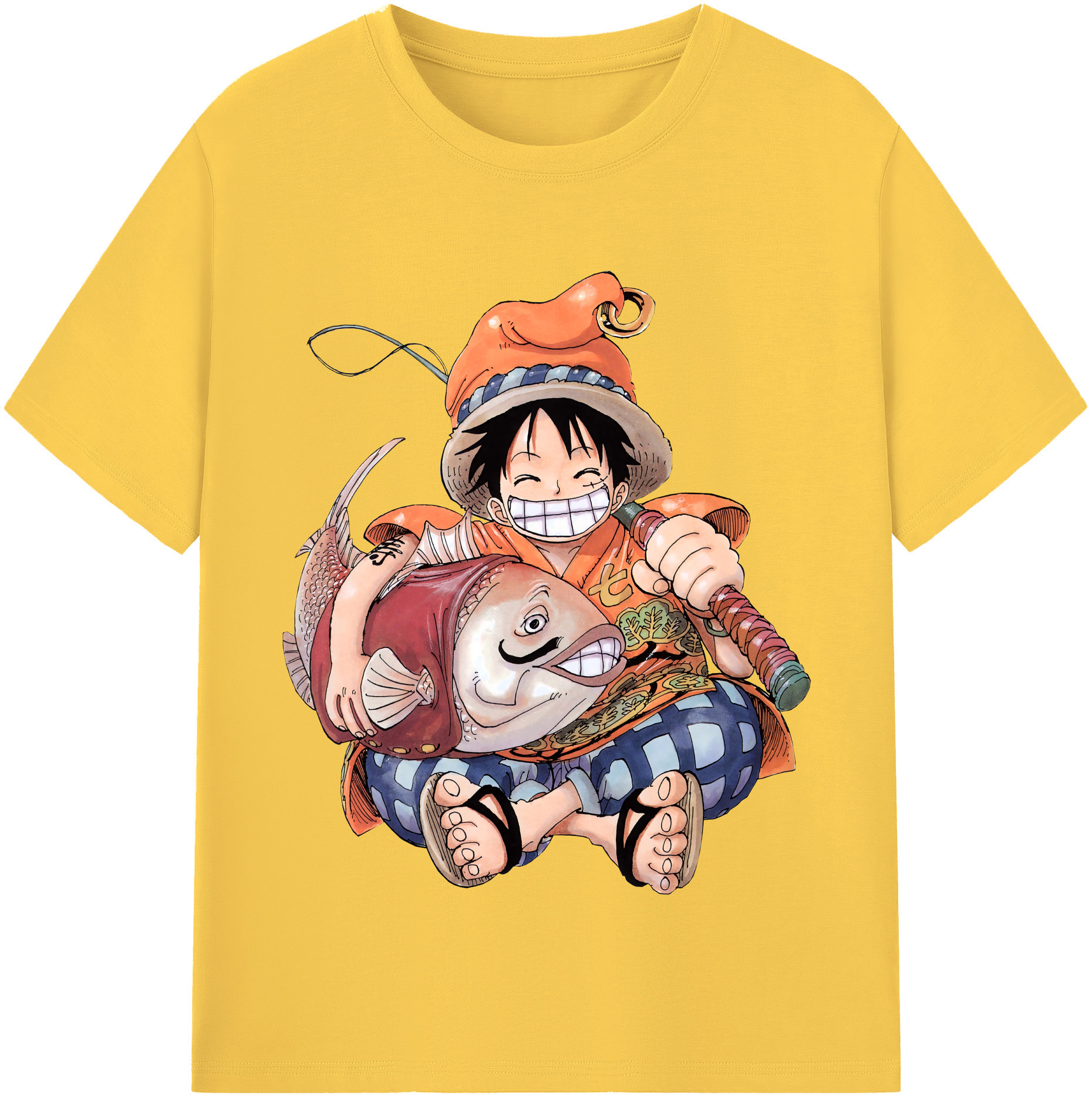 ワンピース モンキー・D・ルフィ ONE PIECE Monkey D. Luffy 綿100％半袖Tシャツ（フロントプリント）