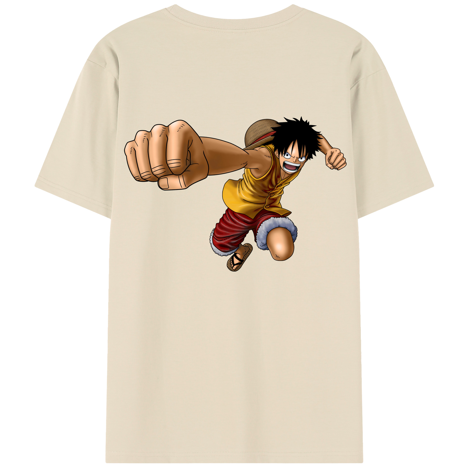 ワンピース モンキー・D・ルフィ ONE PIECE Monkey D. Luffy 綿100％半袖Tシャツ（背面プリント）