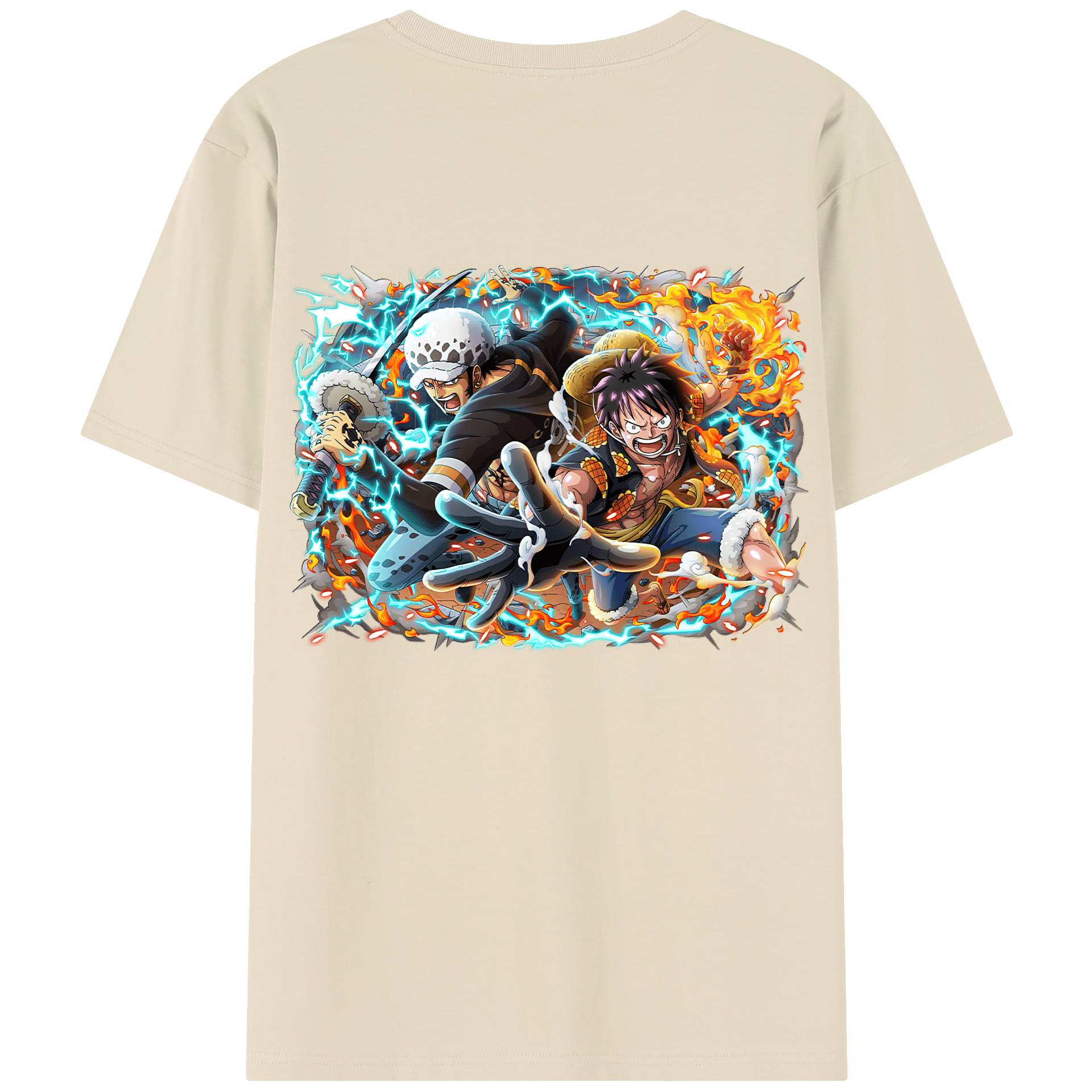 ワンピース モンキー・D・ルフィ ONE PIECE Monkey D. Luffy 綿100％半袖Tシャツ（背面プリント）