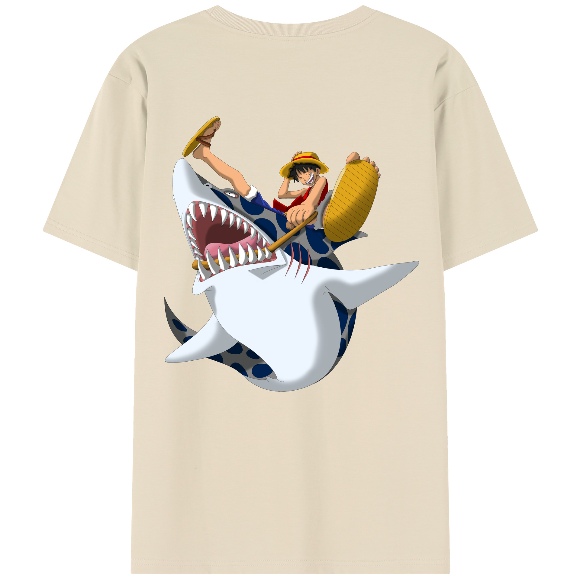 ワンピース モンキー・D・ルフィ ONE PIECE Monkey D. Luffy 綿100％半袖Tシャツ（背面プリント）