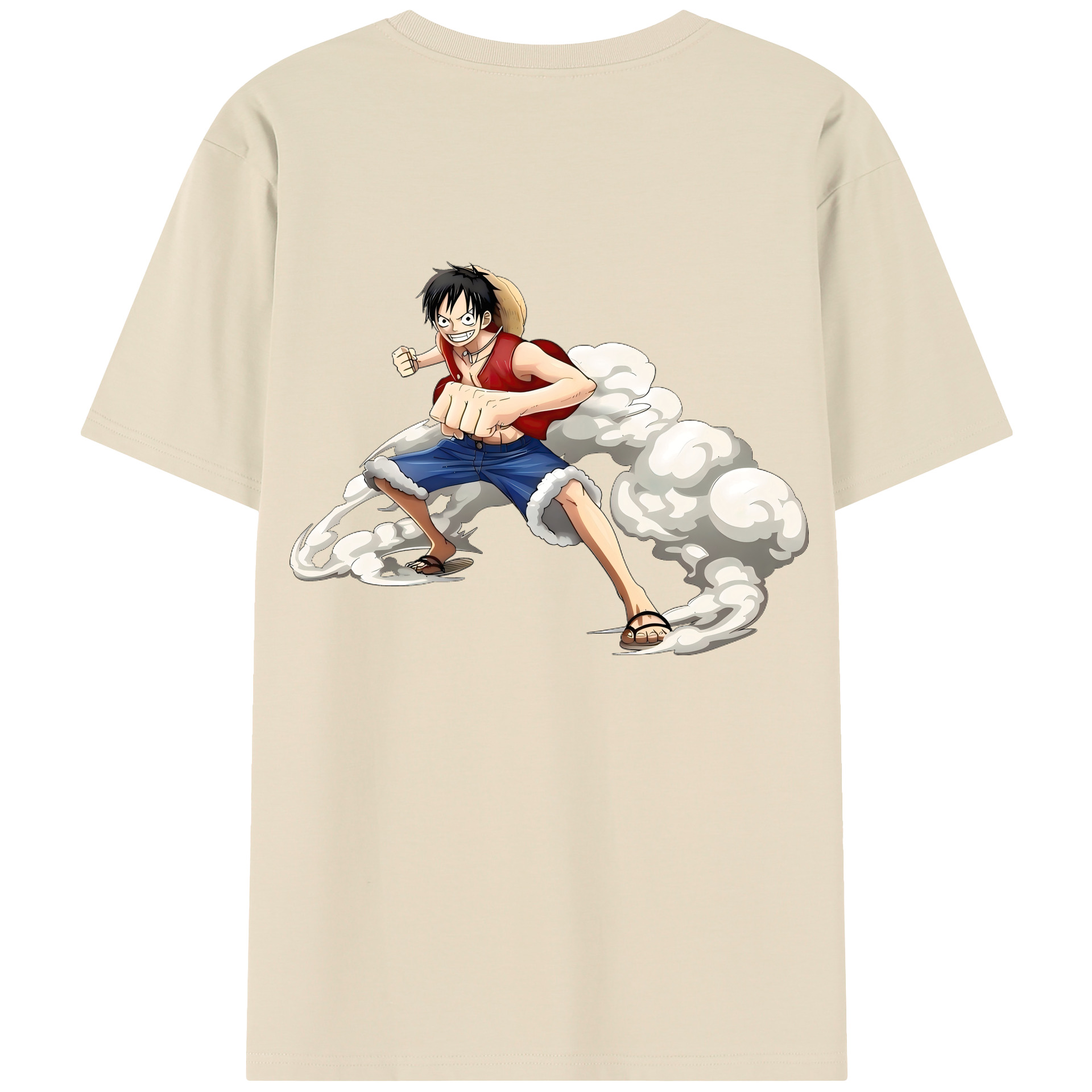 ワンピース モンキー・D・ルフィ ONE PIECE Monkey D. Luffy 綿100％半袖Tシャツ（背面プリント）