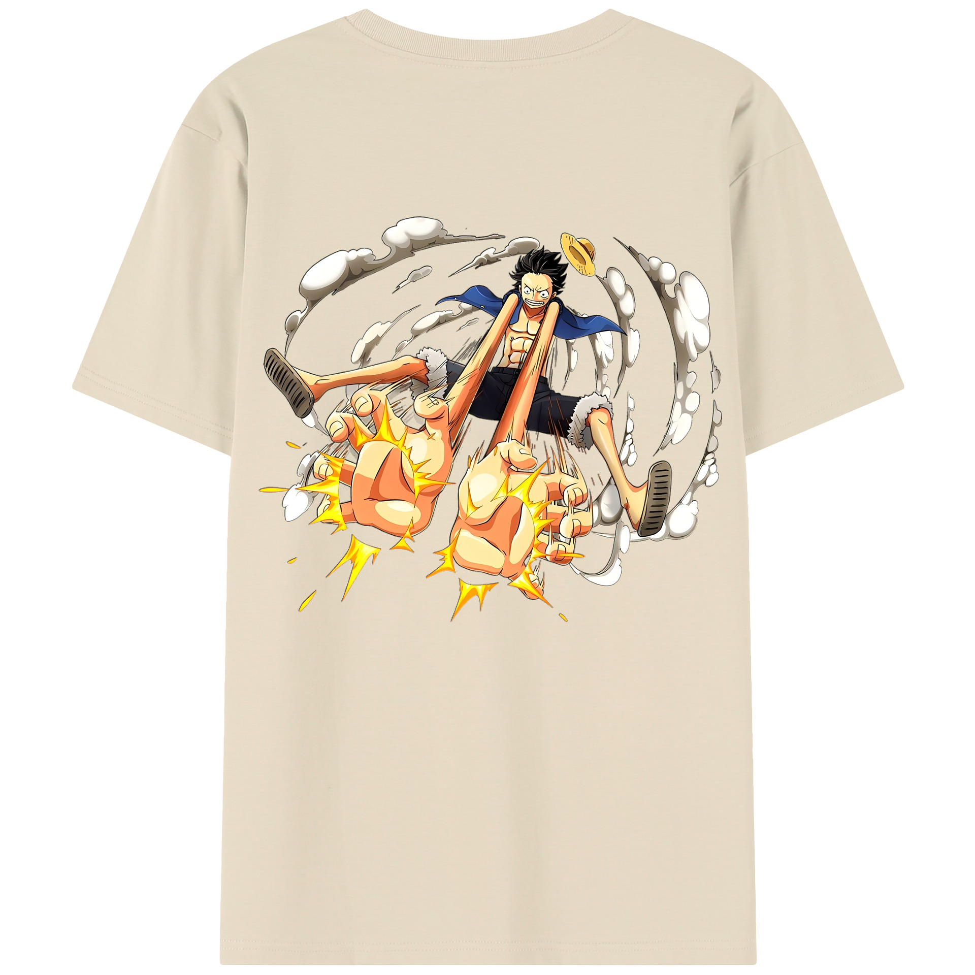 ワンピース モンキー・D・ルフィ ONE PIECE Monkey D. Luffy 綿100％半袖Tシャツ（背面プリント）