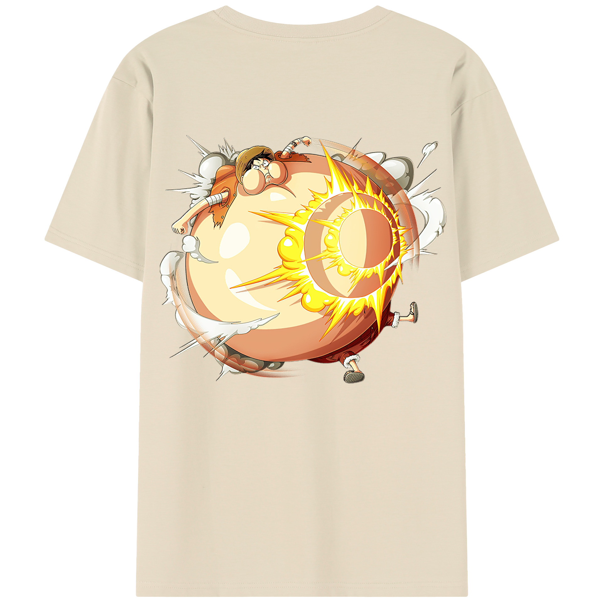 ワンピース モンキー・D・ルフィ ONE PIECE Monkey D. Luffy 綿100％半袖Tシャツ（背面プリント）