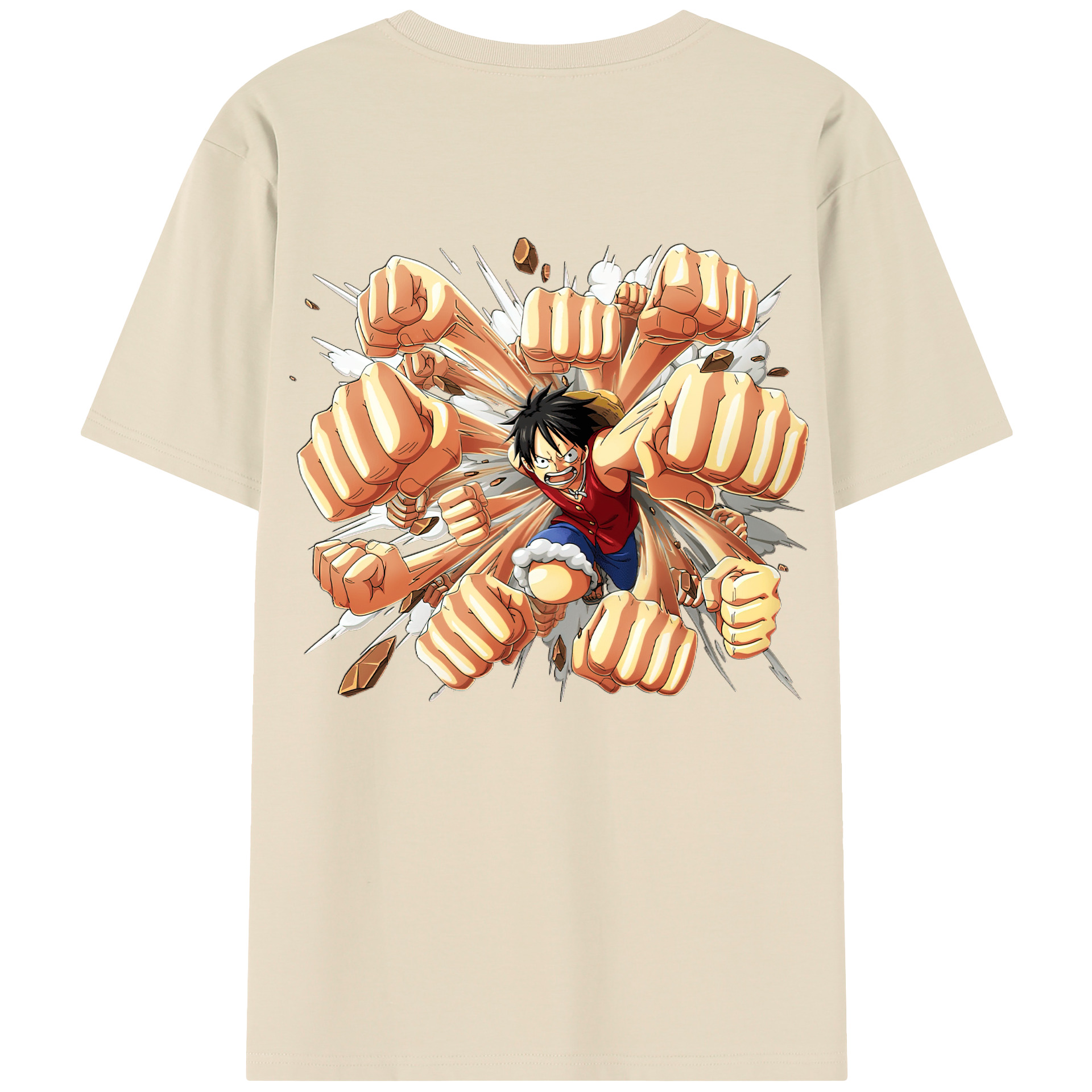 ワンピース モンキー・D・ルフィ ONE PIECE Monkey D. Luffy 綿100％半袖Tシャツ（背面プリント）