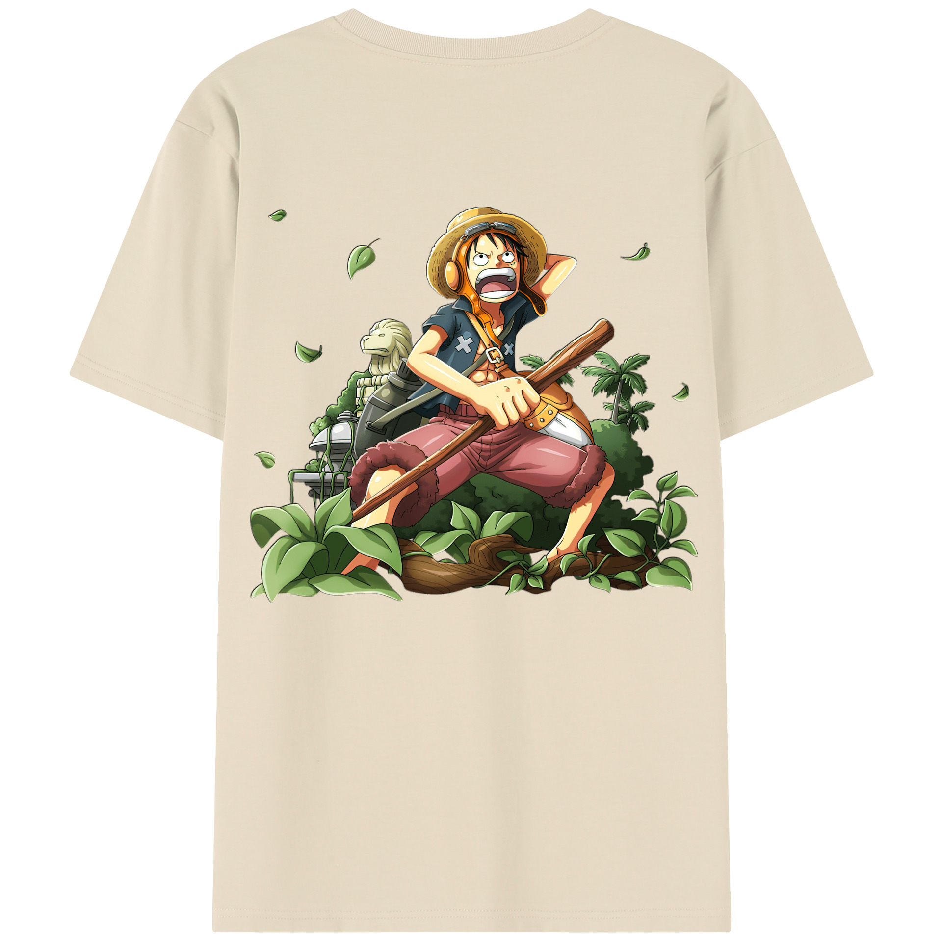ワンピース モンキー・D・ルフィ ONE PIECE Monkey D. Luffy 綿100％半袖Tシャツ（背面プリント）