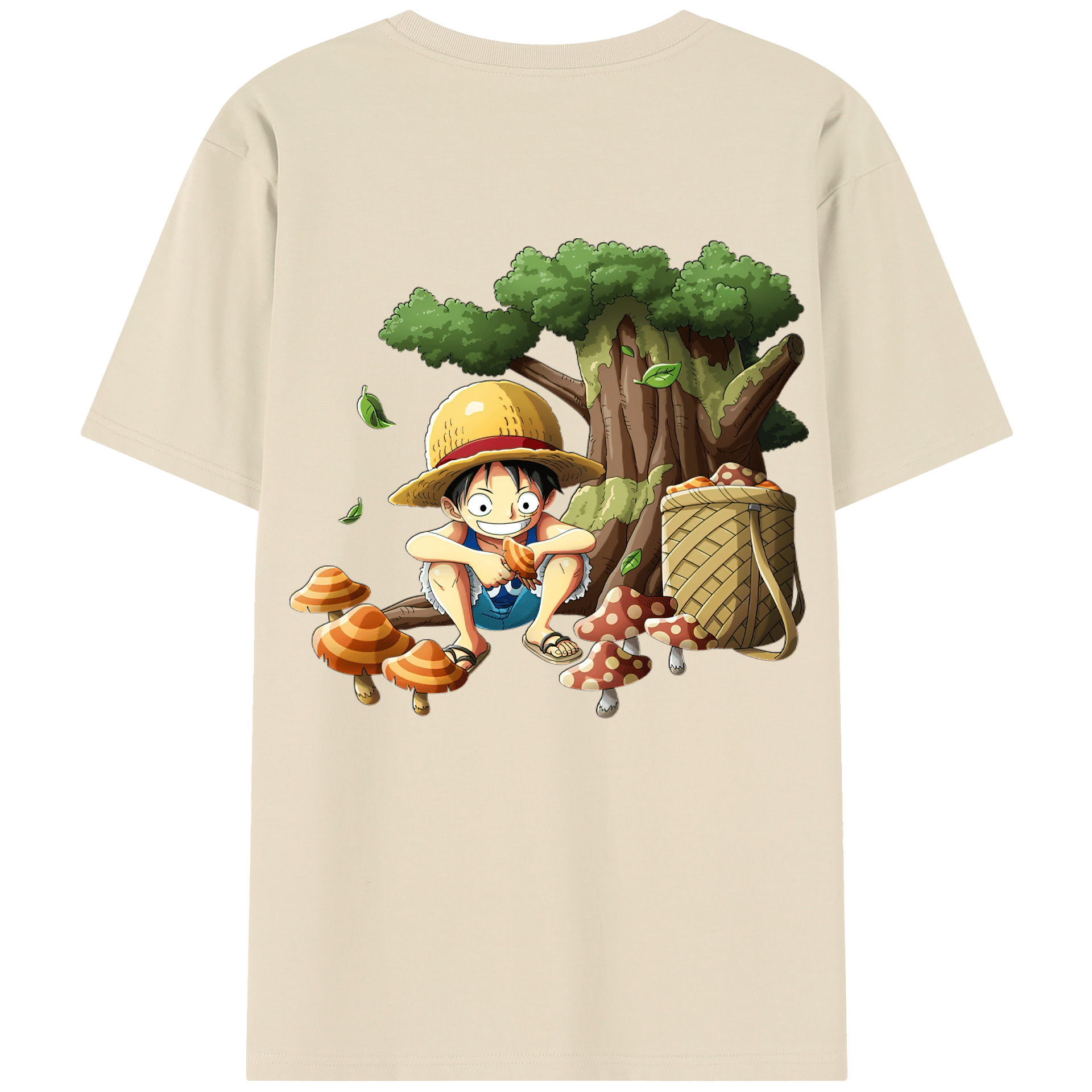 ワンピース モンキー・D・ルフィ ONE PIECE Monkey D. Luffy 綿100％半袖Tシャツ（背面プリント）