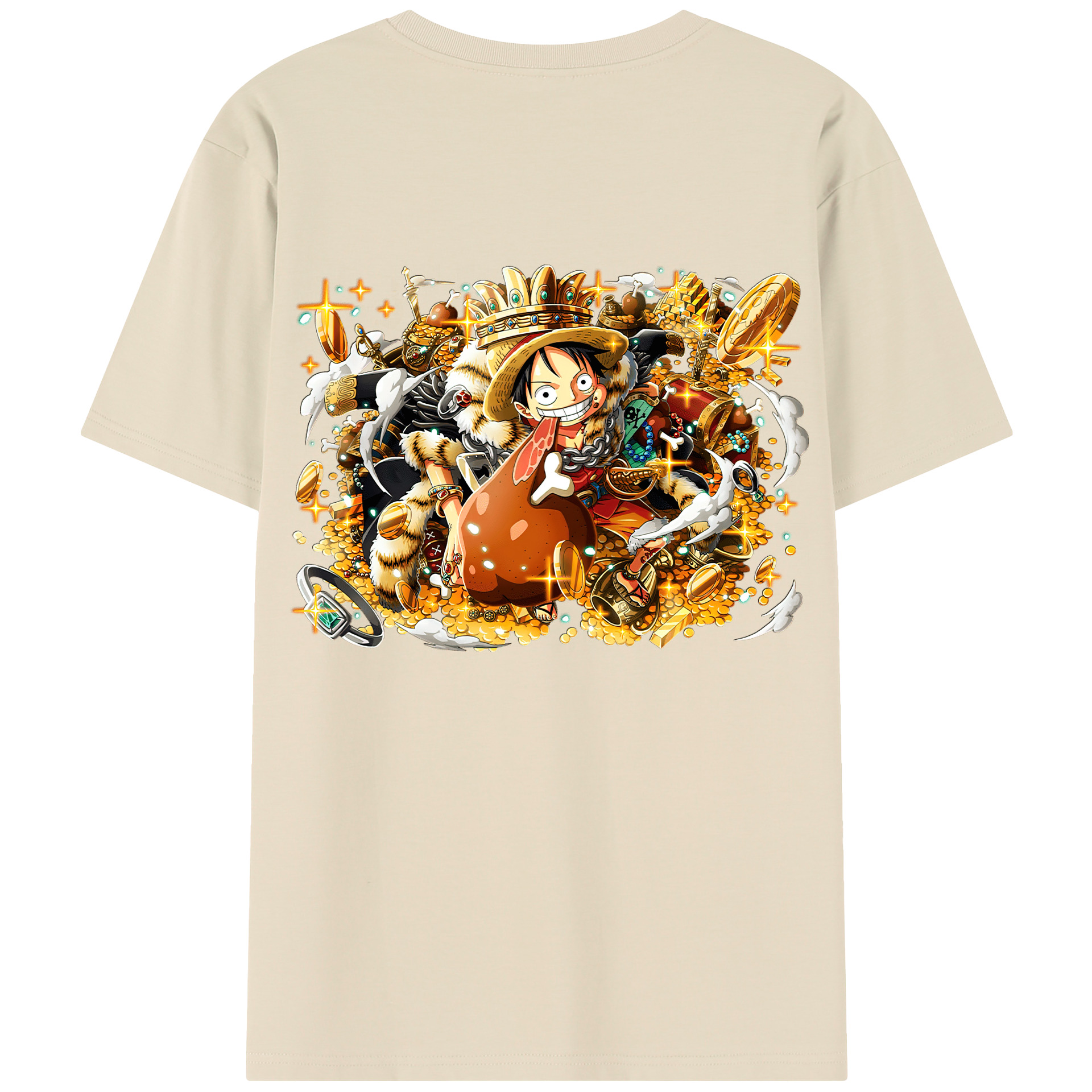 ワンピース モンキー・D・ルフィ ONE PIECE Monkey D. Luffy 綿100％半袖Tシャツ（背面プリント）