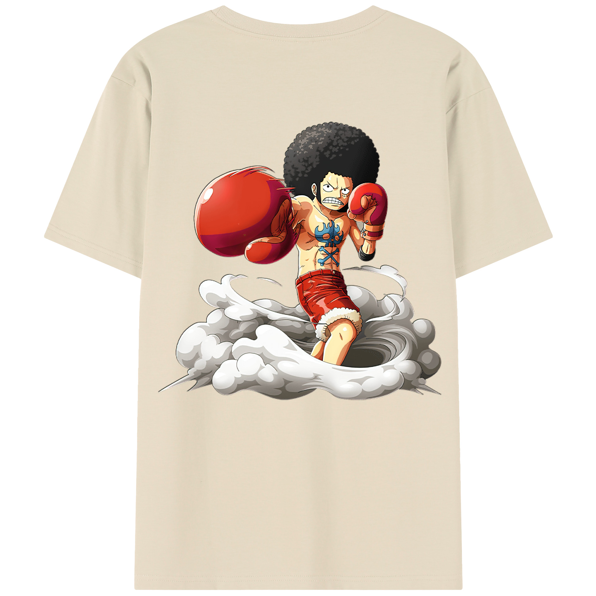 ワンピース モンキー・D・ルフィ ONE PIECE Monkey D. Luffy 綿100％半袖Tシャツ（背面プリント）