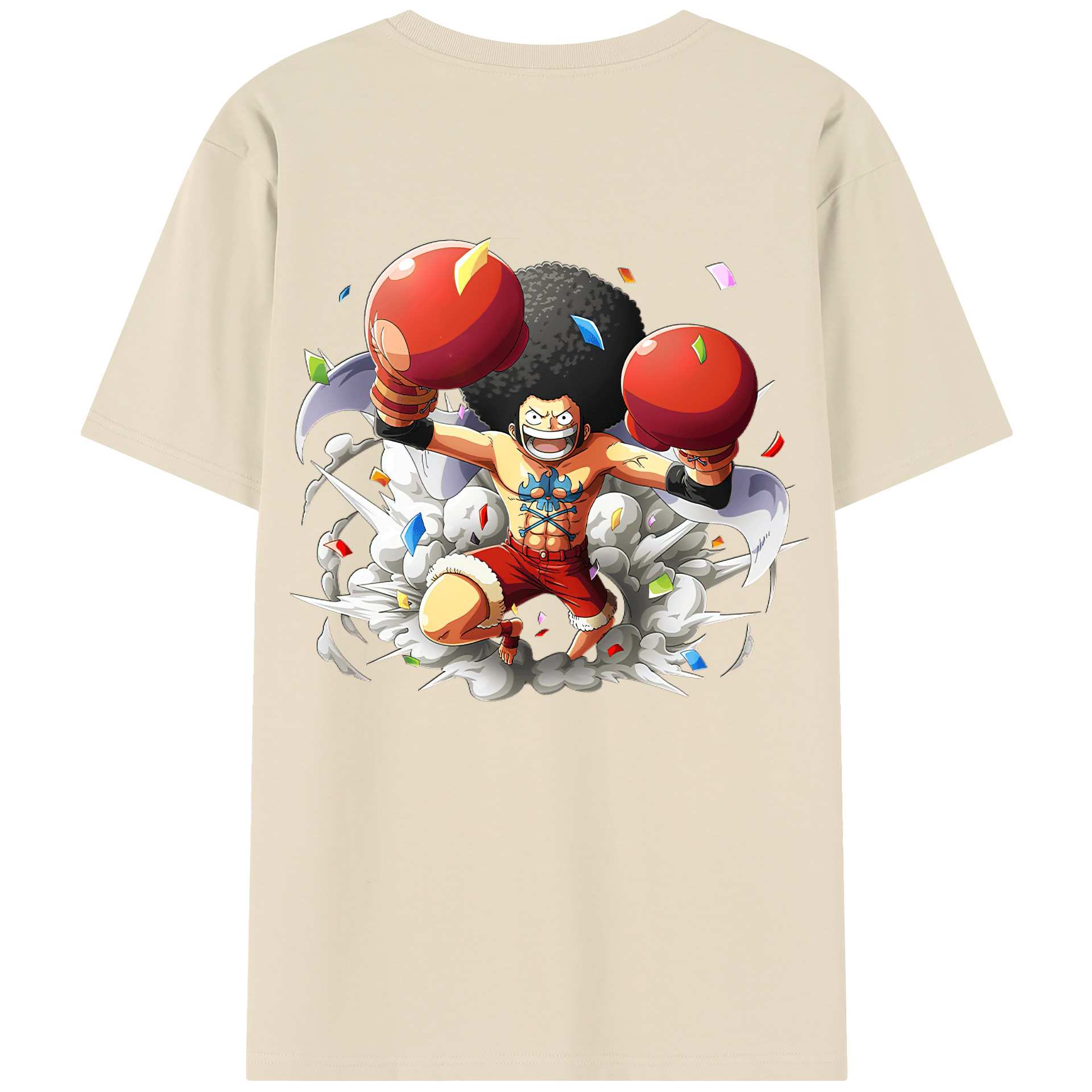 ワンピース モンキー・D・ルフィ ONE PIECE Monkey D. Luffy 綿100％半袖Tシャツ（背面プリント）