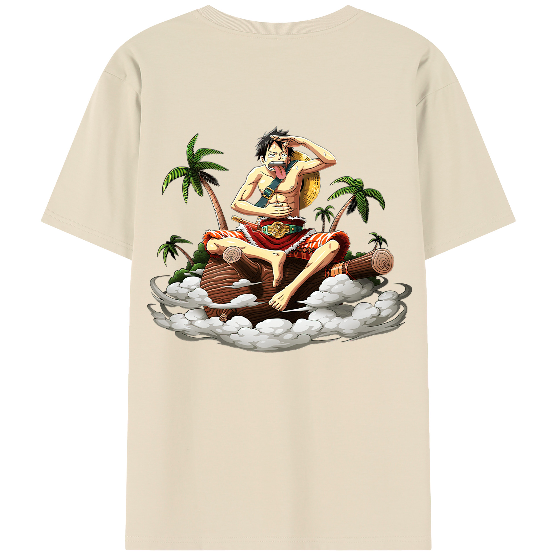 ワンピース モンキー・D・ルフィ ONE PIECE Monkey D. Luffy 綿100％半袖Tシャツ（背面プリント）