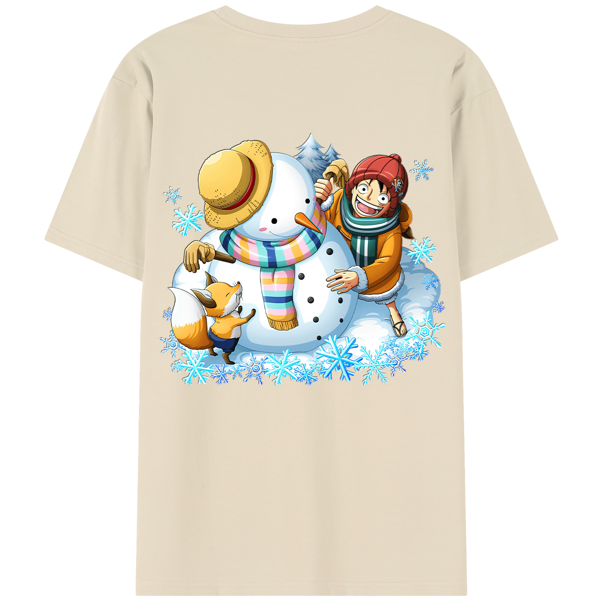 ワンピース モンキー・D・ルフィ ONE PIECE Monkey D. Luffy 綿100％半袖Tシャツ（背面プリント）