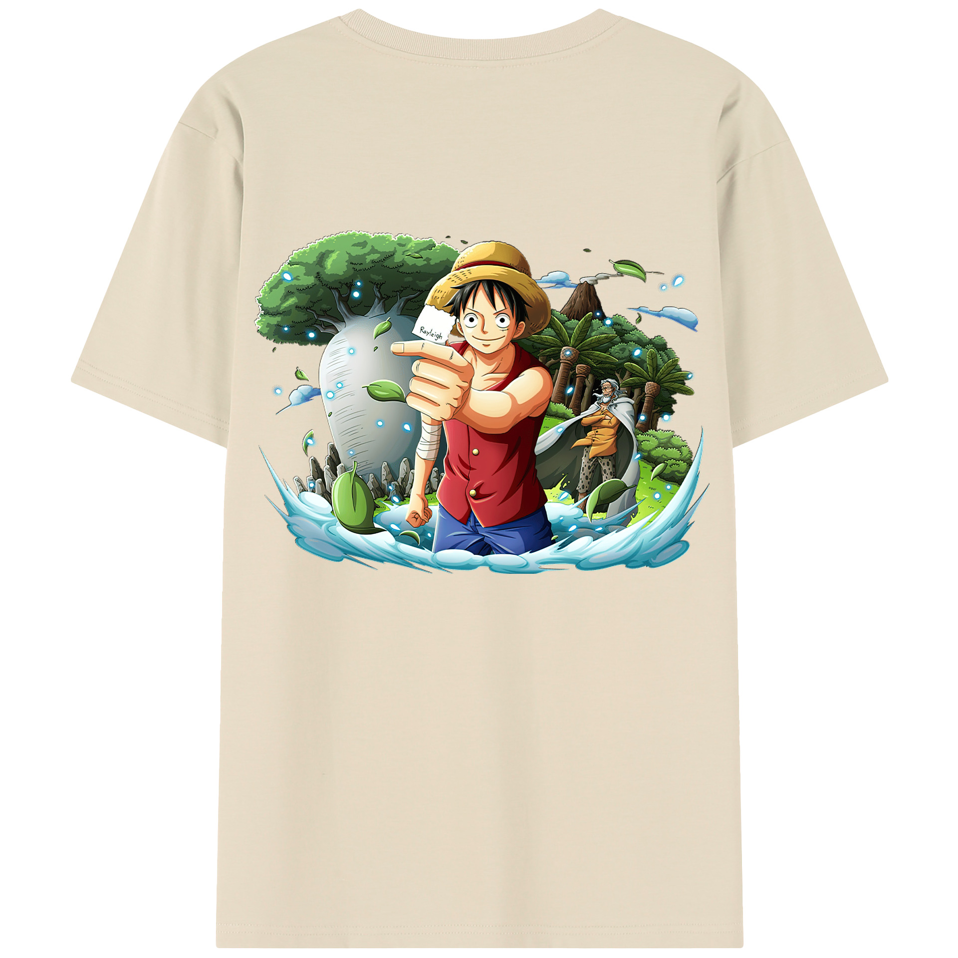ワンピース モンキー・D・ルフィ ONE PIECE Monkey D. Luffy 綿100％半袖Tシャツ（背面プリント）