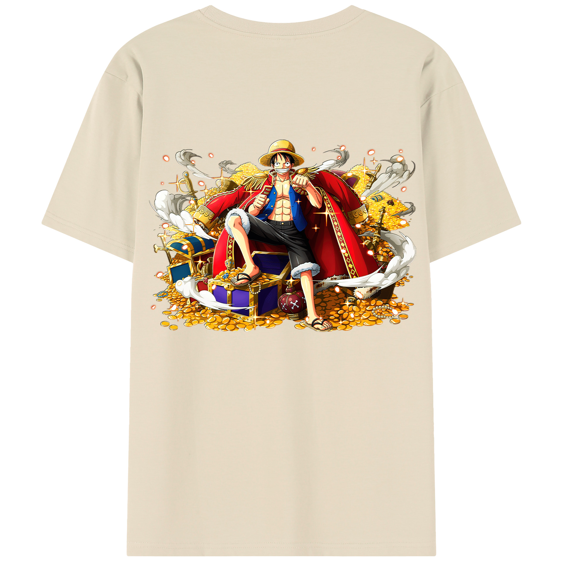 ワンピース モンキー・D・ルフィ ONE PIECE Monkey D. Luffy 綿100％半袖Tシャツ（背面プリント）