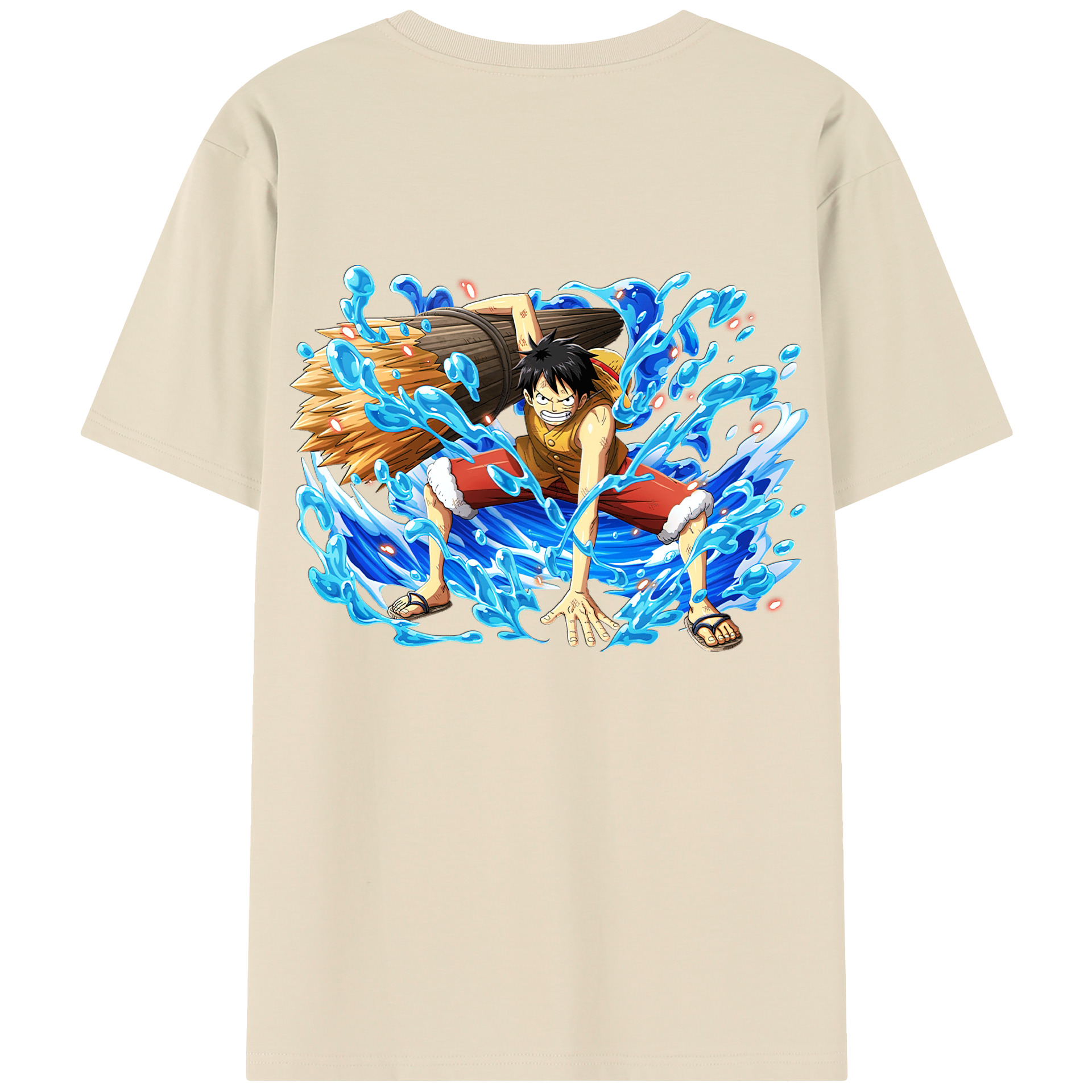 ワンピース モンキー・D・ルフィ ONE PIECE Monkey D. Luffy 綿100％半袖Tシャツ（背面プリント）