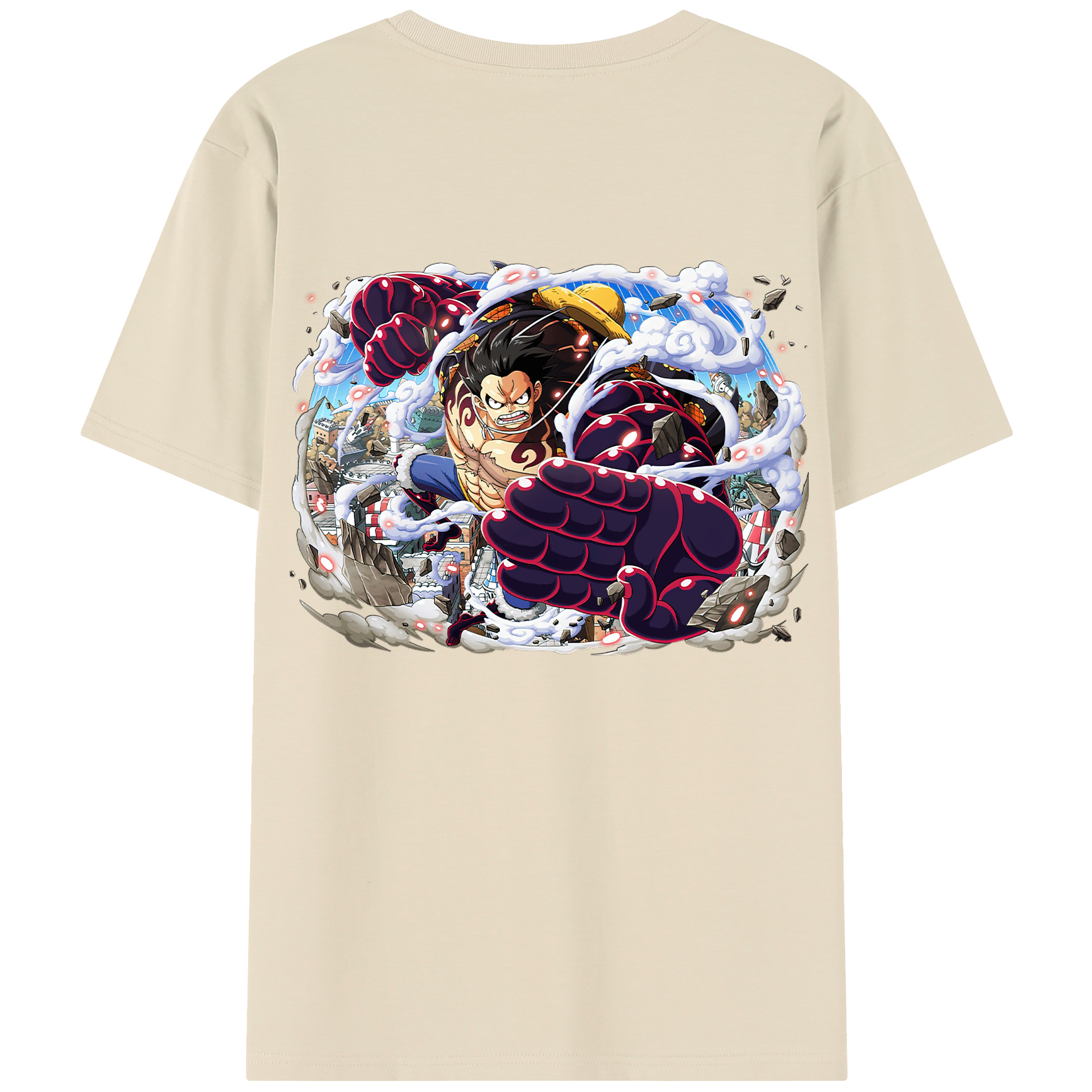 ワンピース モンキー・D・ルフィ ONE PIECE Monkey D. Luffy 綿100％半袖Tシャツ（背面プリント）