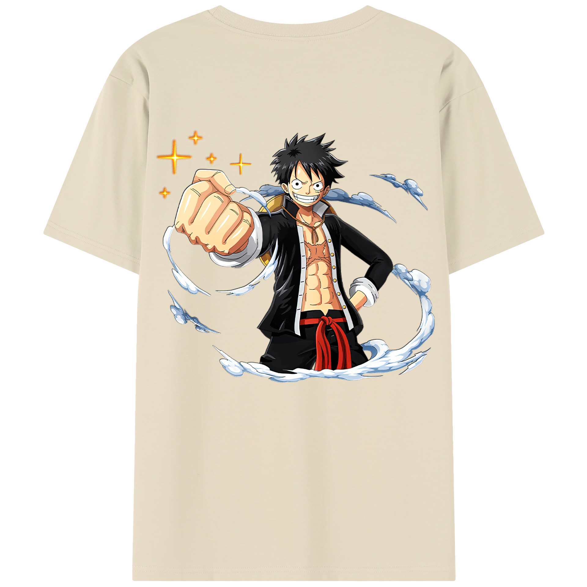 ワンピース モンキー・D・ルフィ ONE PIECE Monkey D. Luffy 綿100％半袖Tシャツ（背面プリント）