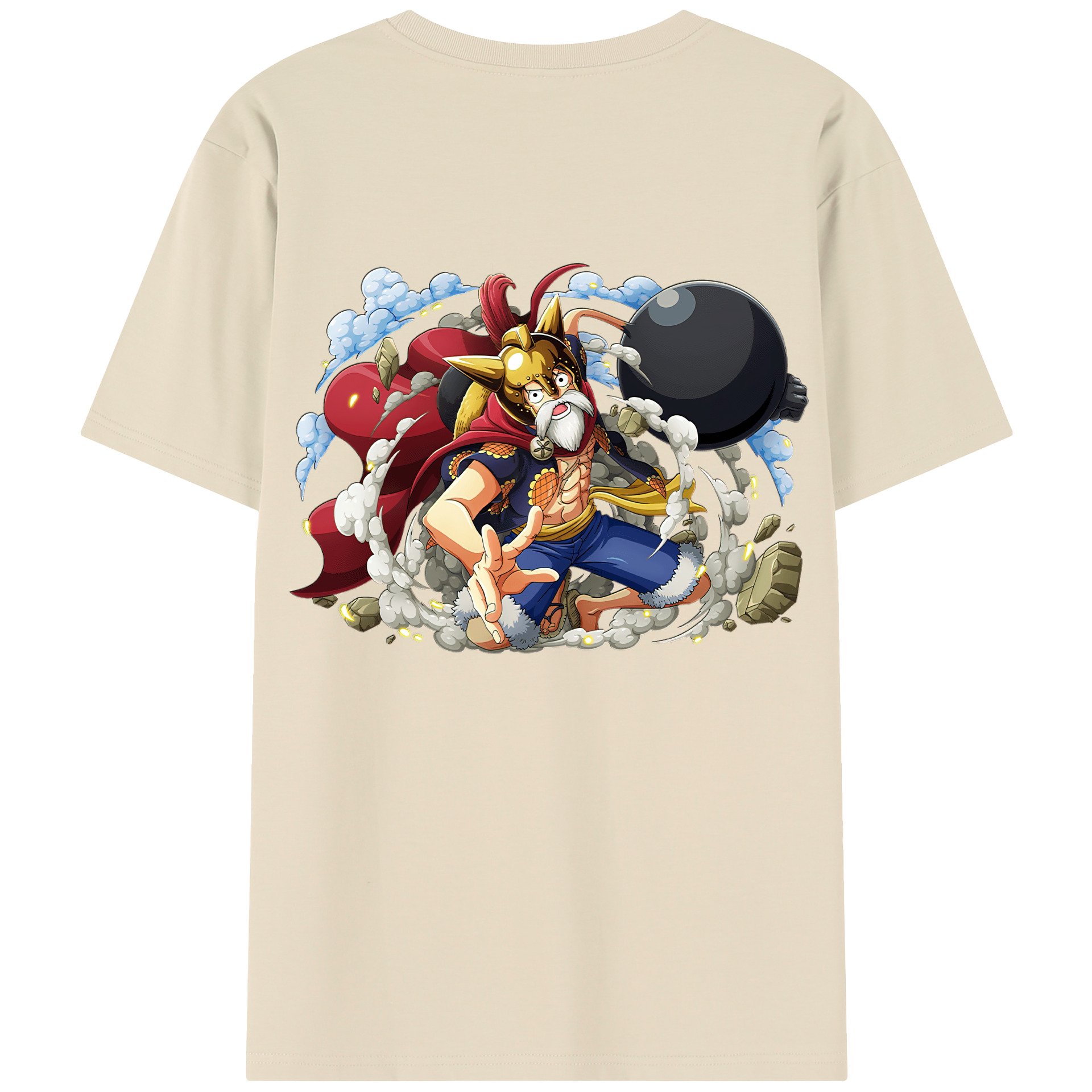 ワンピース モンキー・D・ルフィ ONE PIECE Monkey D. Luffy 綿100％半袖Tシャツ（背面プリント）