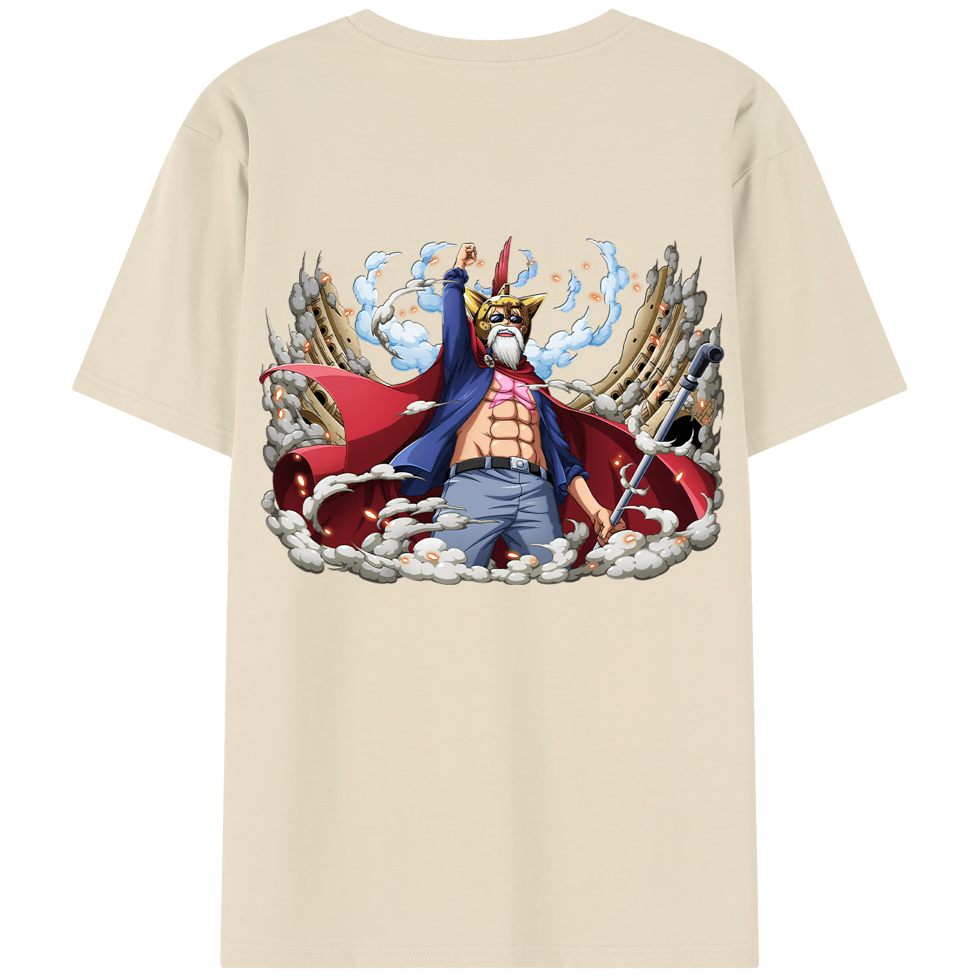 ワンピース モンキー・D・ルフィ ONE PIECE Monkey D. Luffy 綿100％半袖Tシャツ（背面プリント）