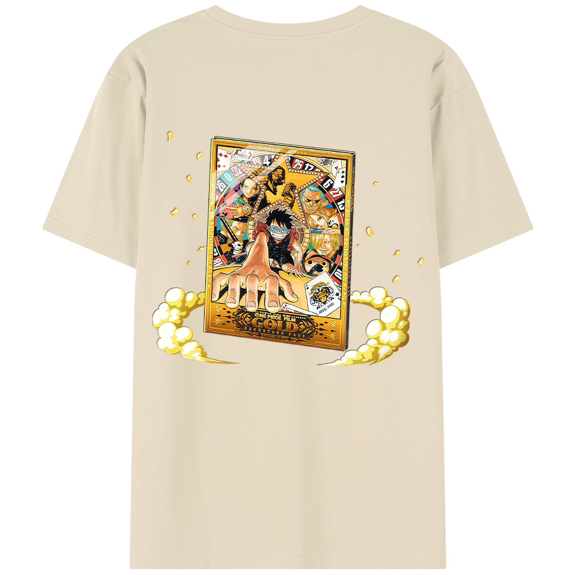 ワンピース モンキー・D・ルフィ ONE PIECE Monkey D. Luffy 綿100％半袖Tシャツ（背面プリント）