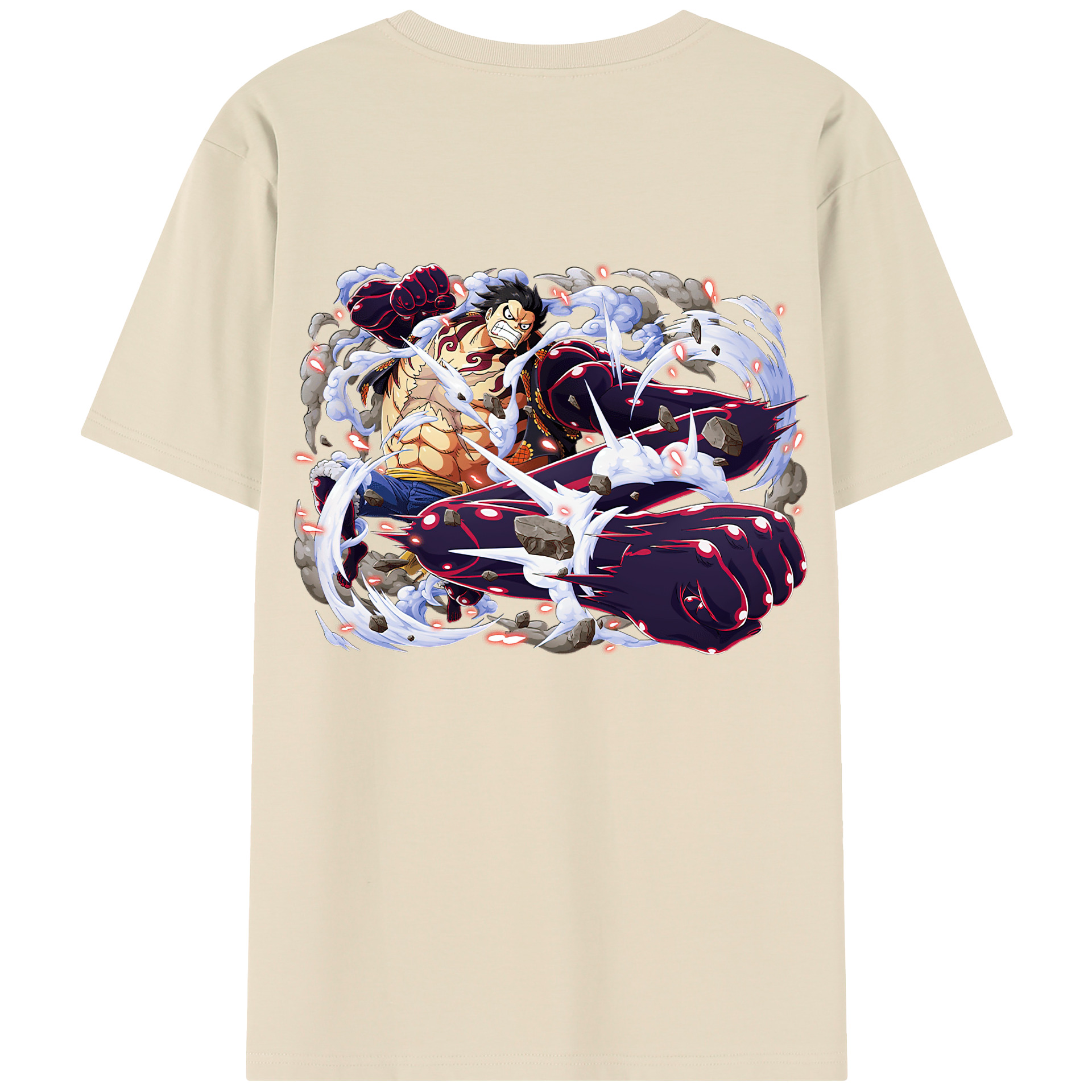 ワンピース モンキー・D・ルフィ ONE PIECE Monkey D. Luffy 綿100％半袖Tシャツ（背面プリント）