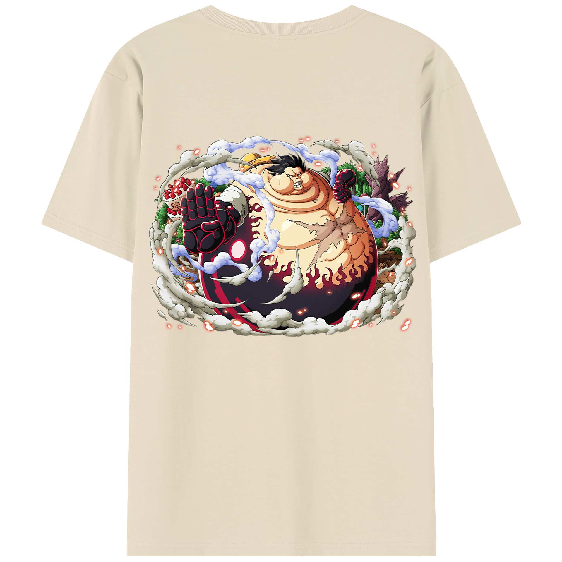 ワンピース モンキー・D・ルフィ ONE PIECE Monkey D. Luffy 綿100％半袖Tシャツ（背面プリント）