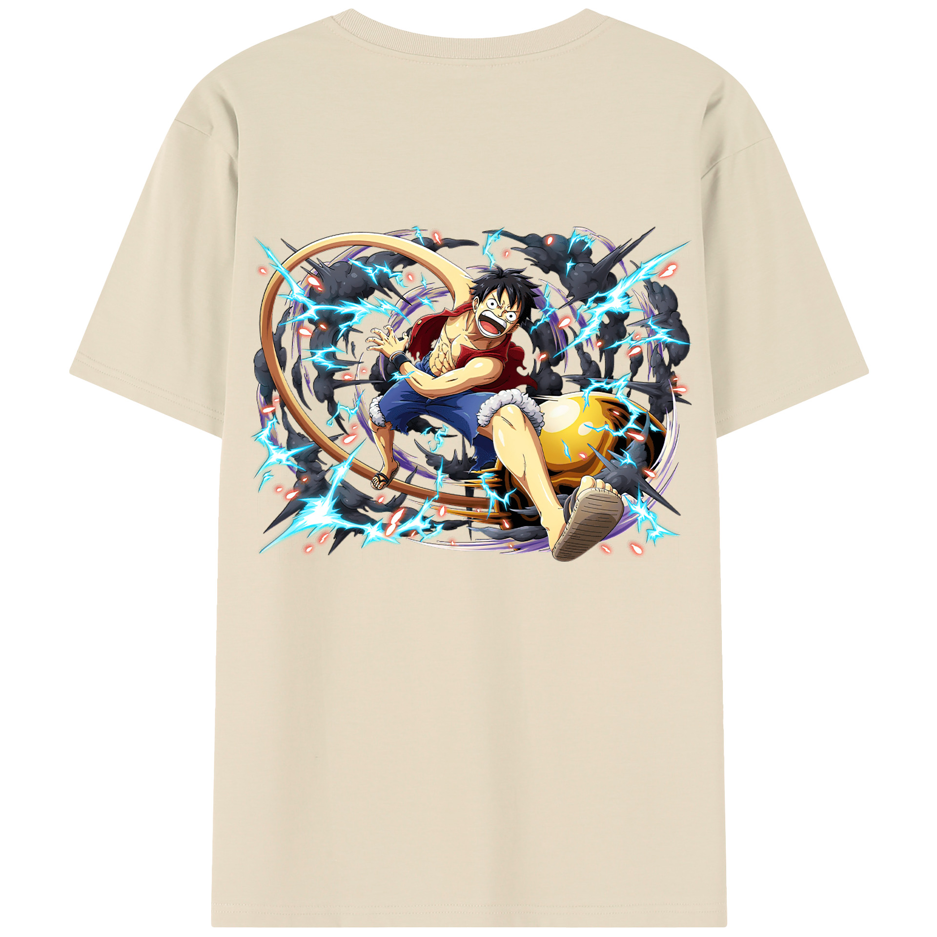 ワンピース モンキー・D・ルフィ ONE PIECE Monkey D. Luffy 綿100％半袖Tシャツ（背面プリント）
