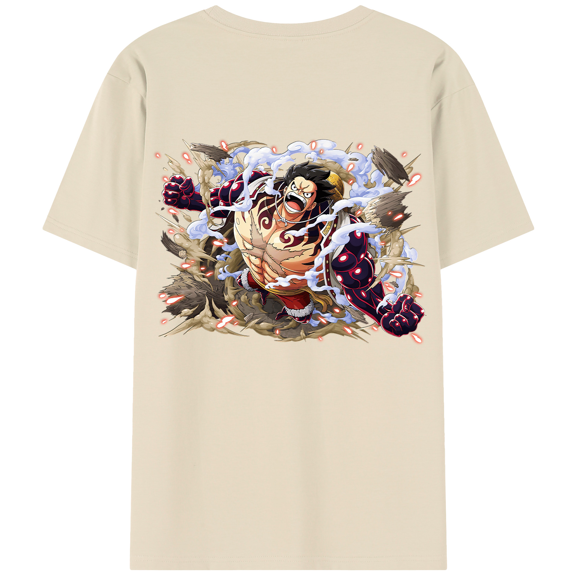 ワンピース モンキー・D・ルフィ ONE PIECE Monkey D. Luffy 綿100％半袖Tシャツ（背面プリント）