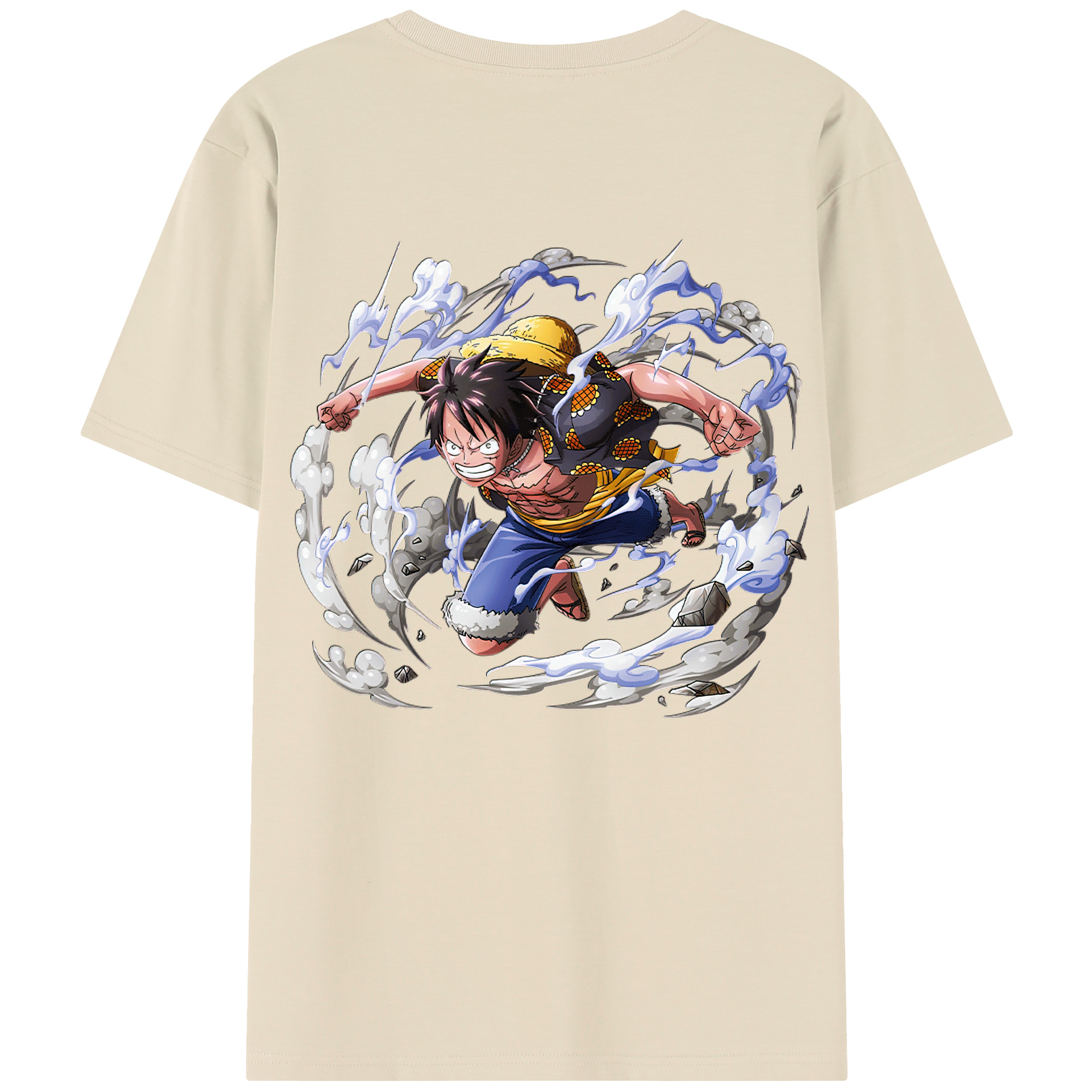 ワンピース モンキー・D・ルフィ ONE PIECE Monkey D. Luffy 綿100％半袖Tシャツ（背面プリント）