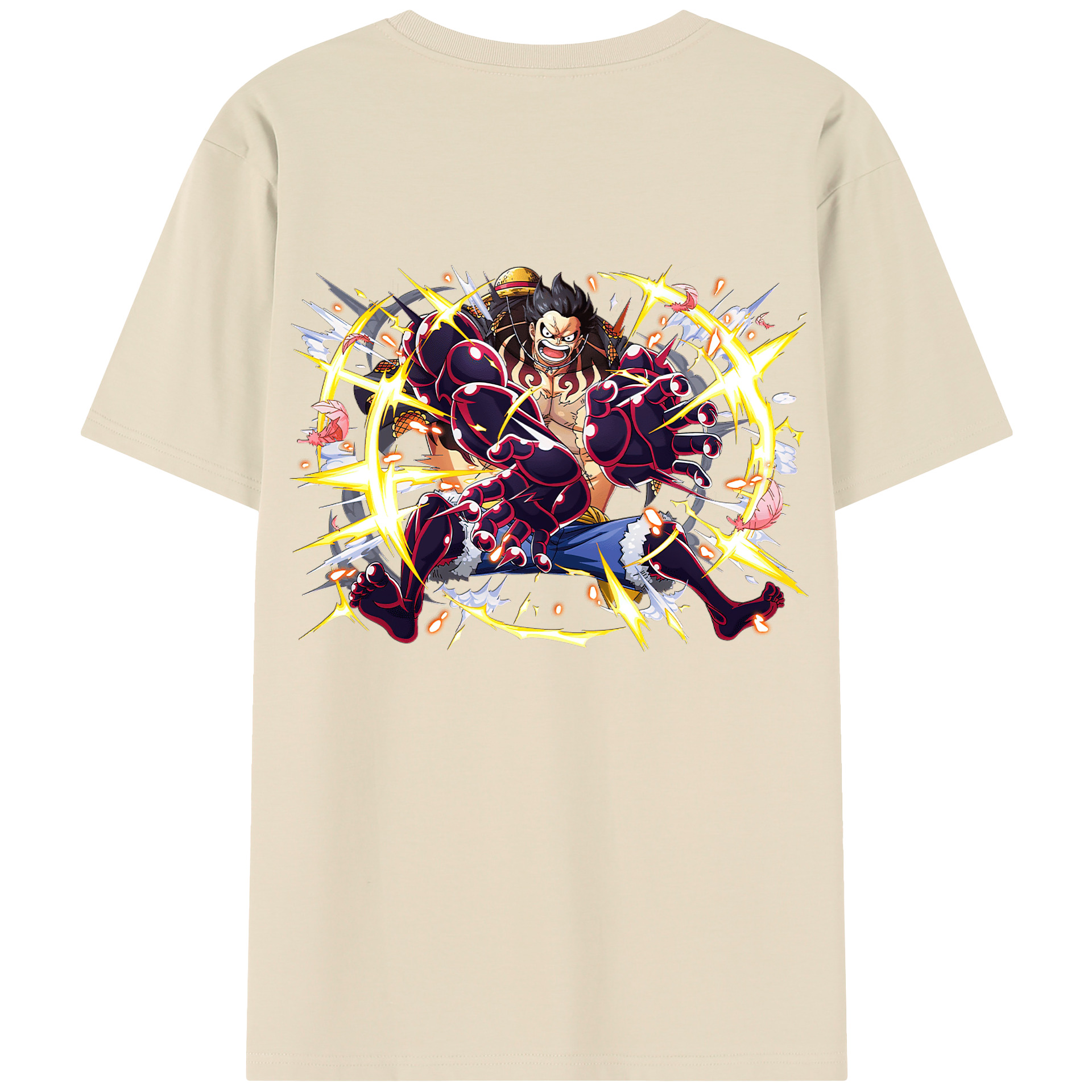 ワンピース モンキー・D・ルフィ ONE PIECE Monkey D. Luffy 綿100％半袖Tシャツ（背面プリント）