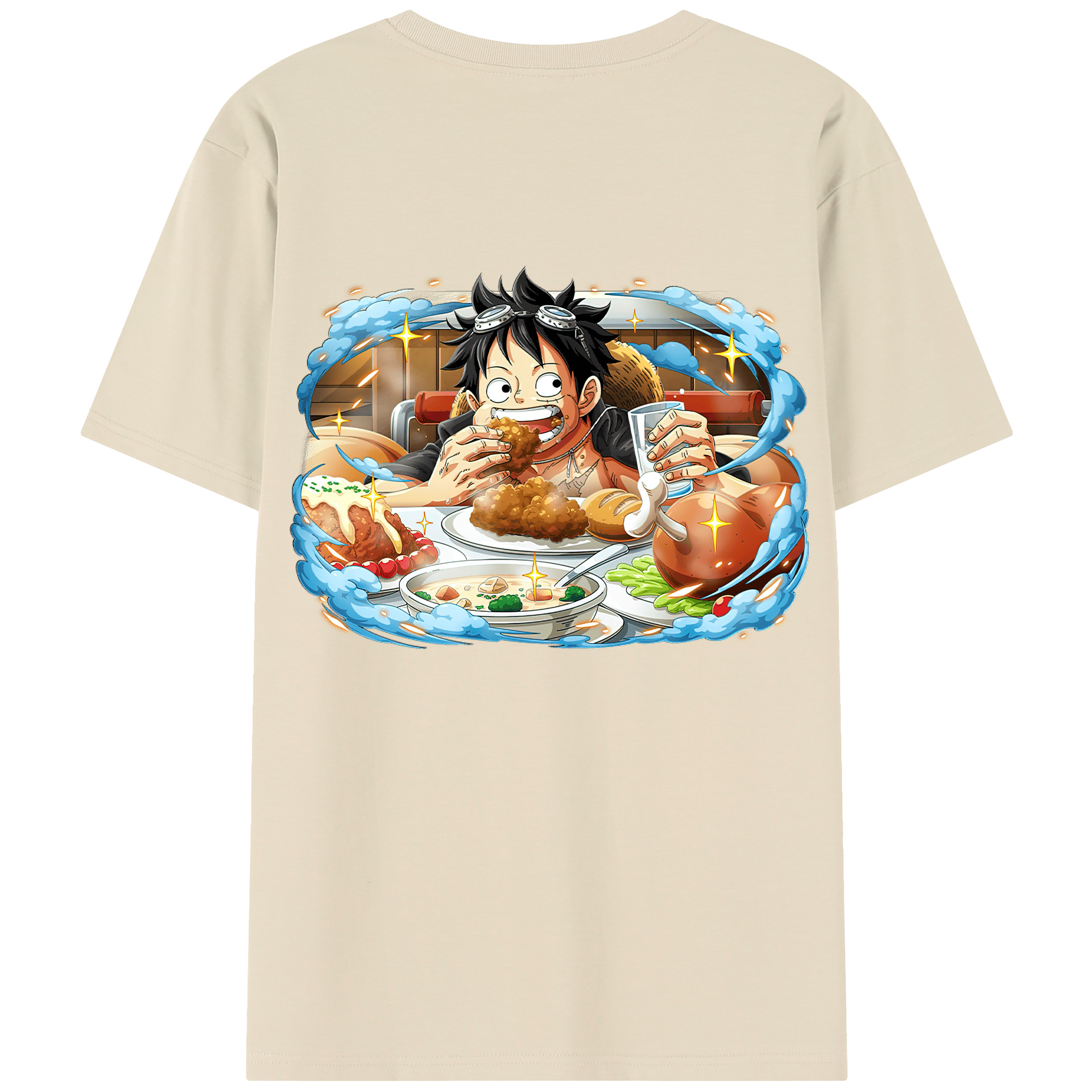 ワンピース モンキー・D・ルフィ ONE PIECE Monkey D. Luffy 綿100％半袖Tシャツ（背面プリント）