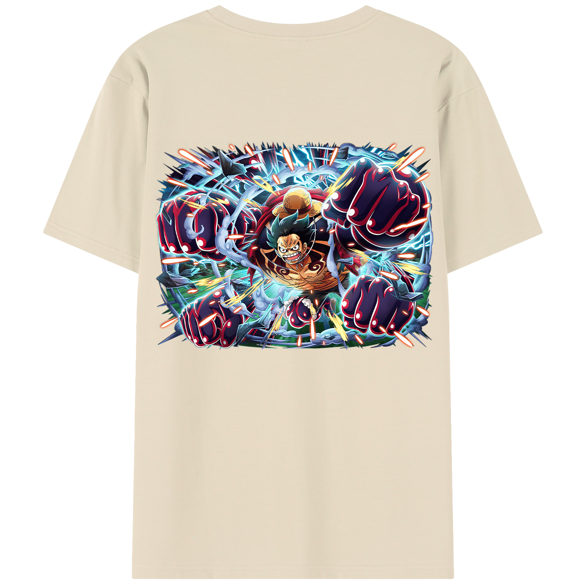 ワンピース モンキー・D・ルフィ ONE PIECE Monkey D. Luffy 綿100％半袖Tシャツ（背面プリント）